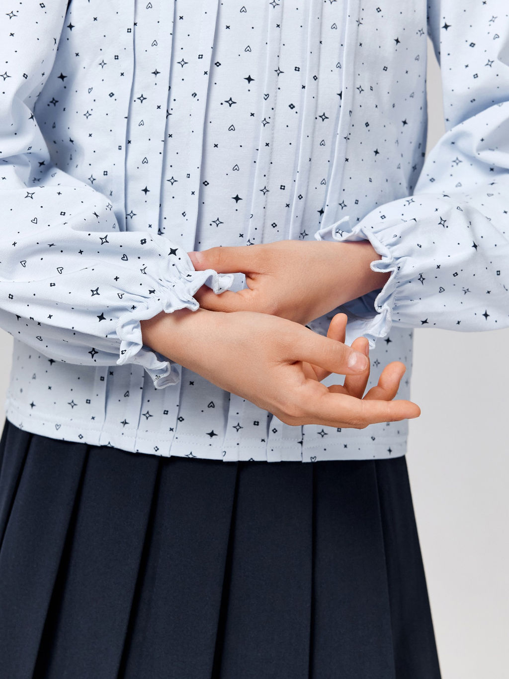 ACOOLA / Блузка детская для девочек Norma голубой принт фото 4