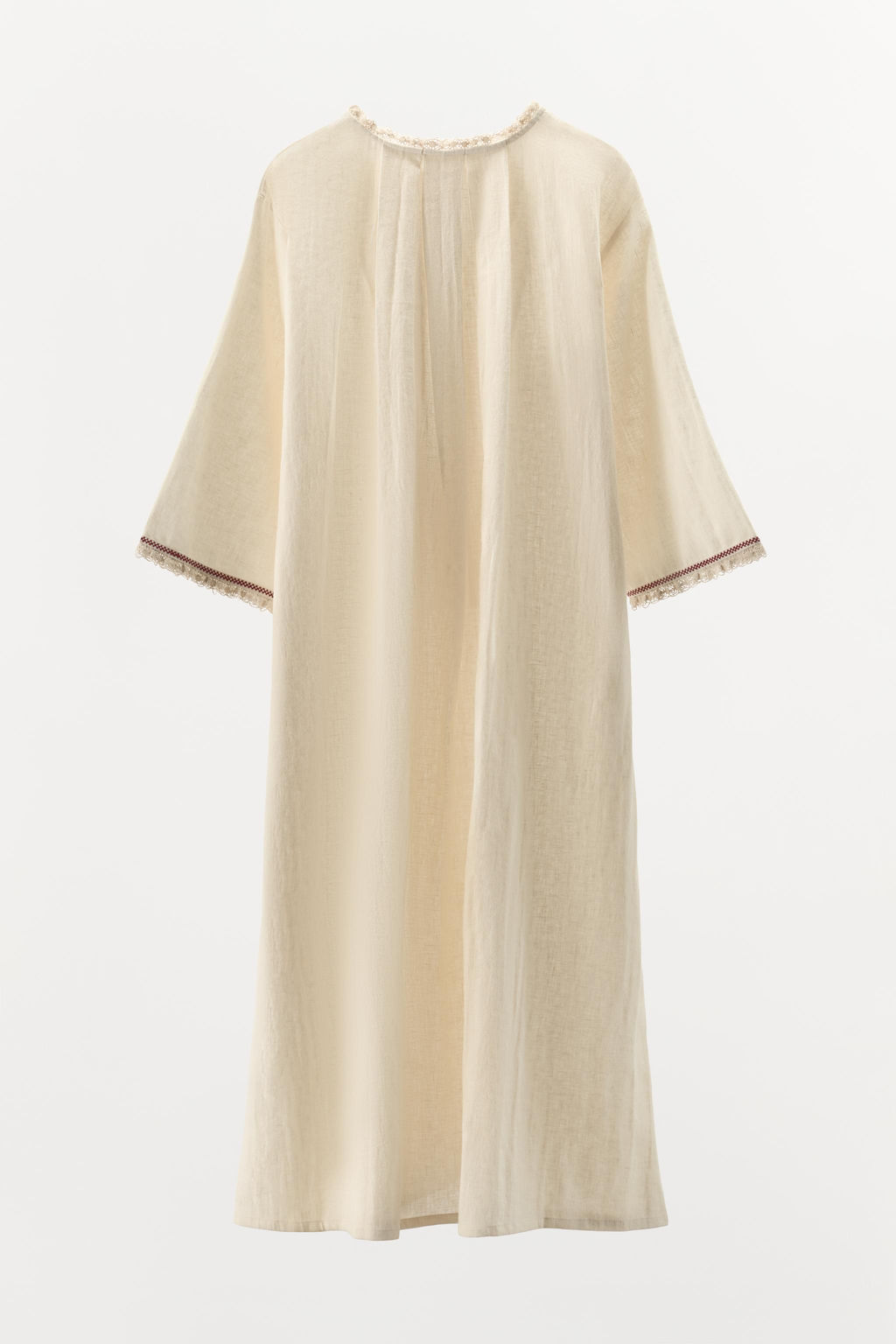 LIMITED EDITION CONTRAST LINEN BLEND KAFTAN - Zara фото 6