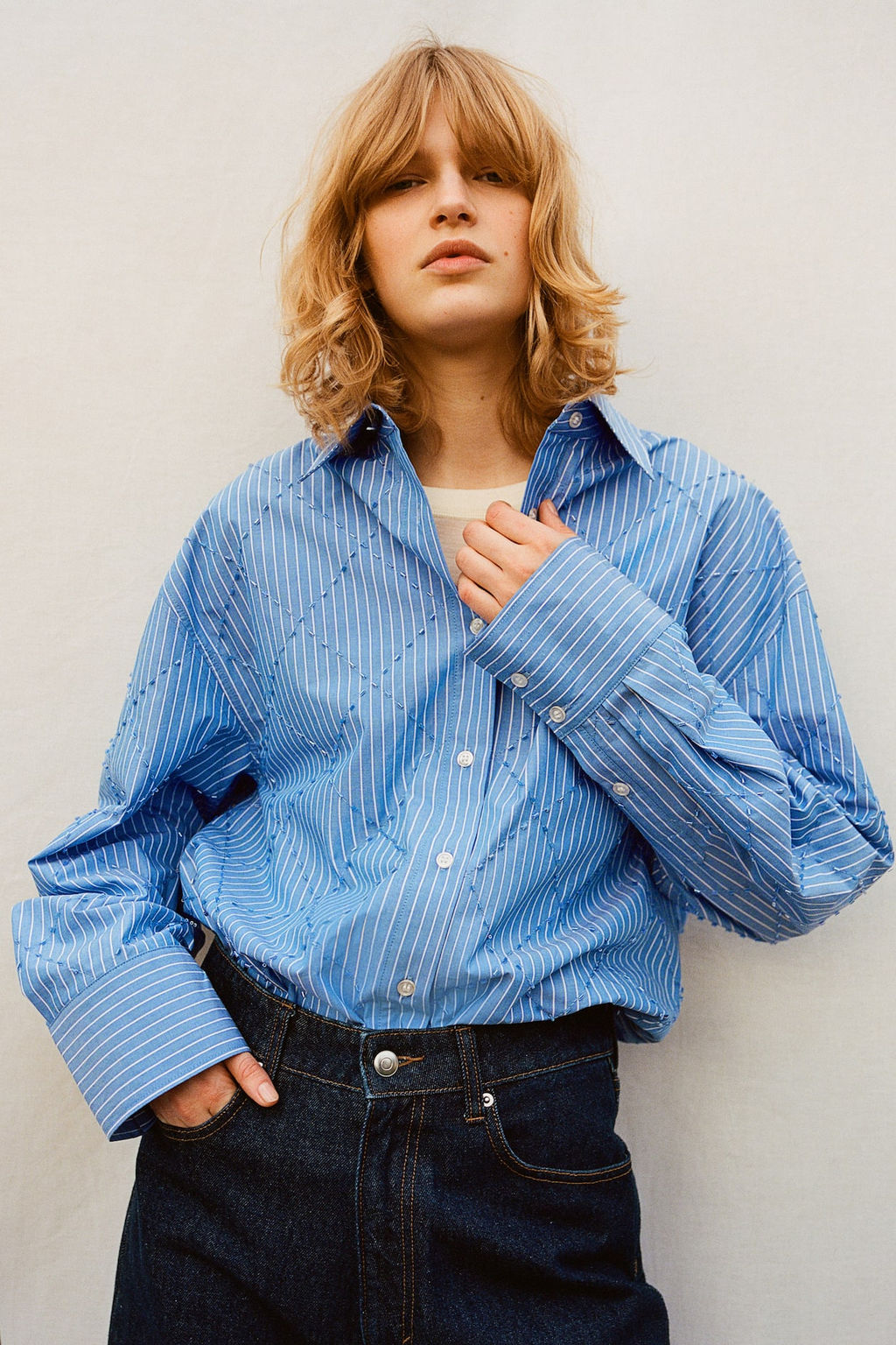 Camisa bordada de algodon - H&m фото 3