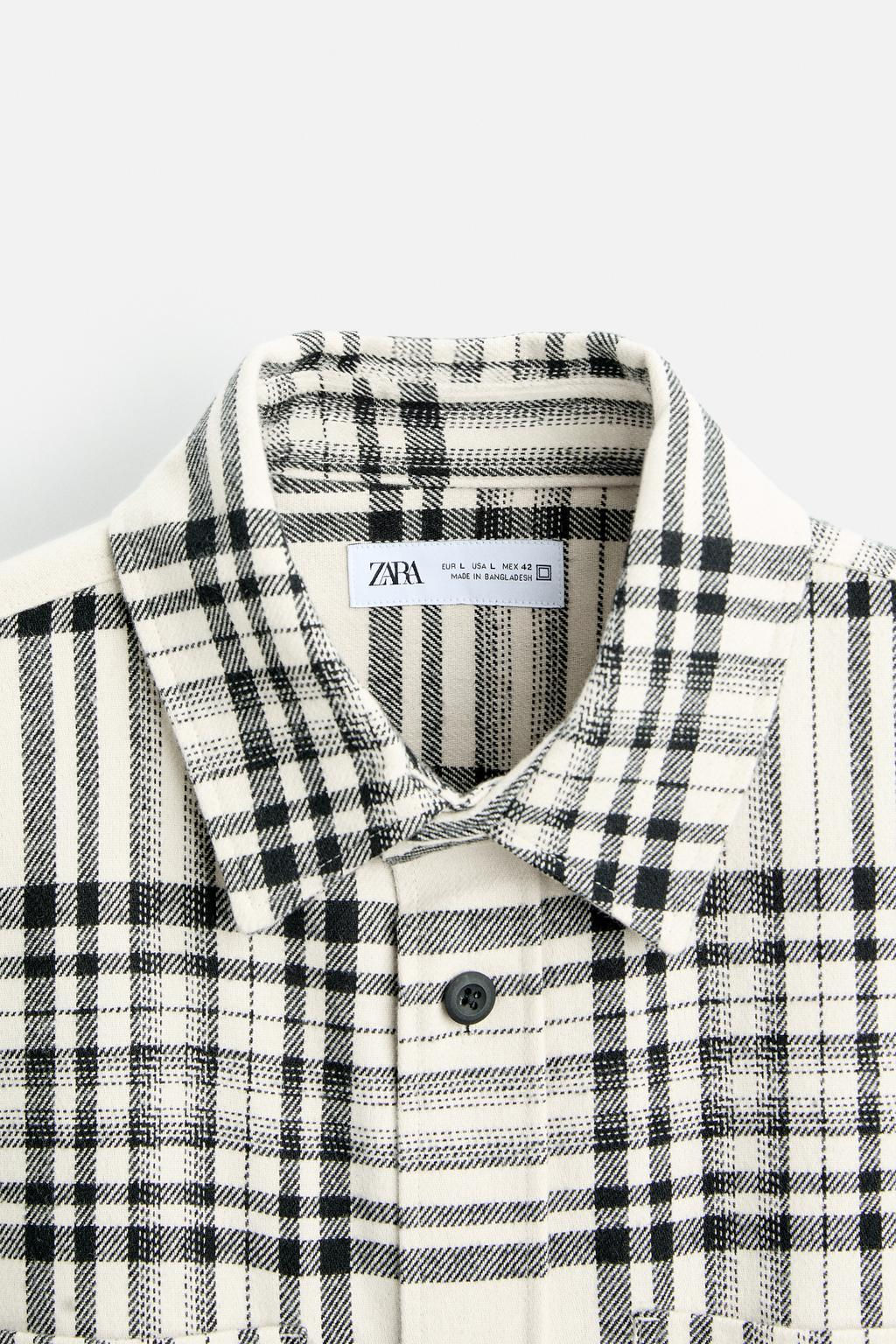 CHECKED FLANNEL SHIRT - Zara фото 26