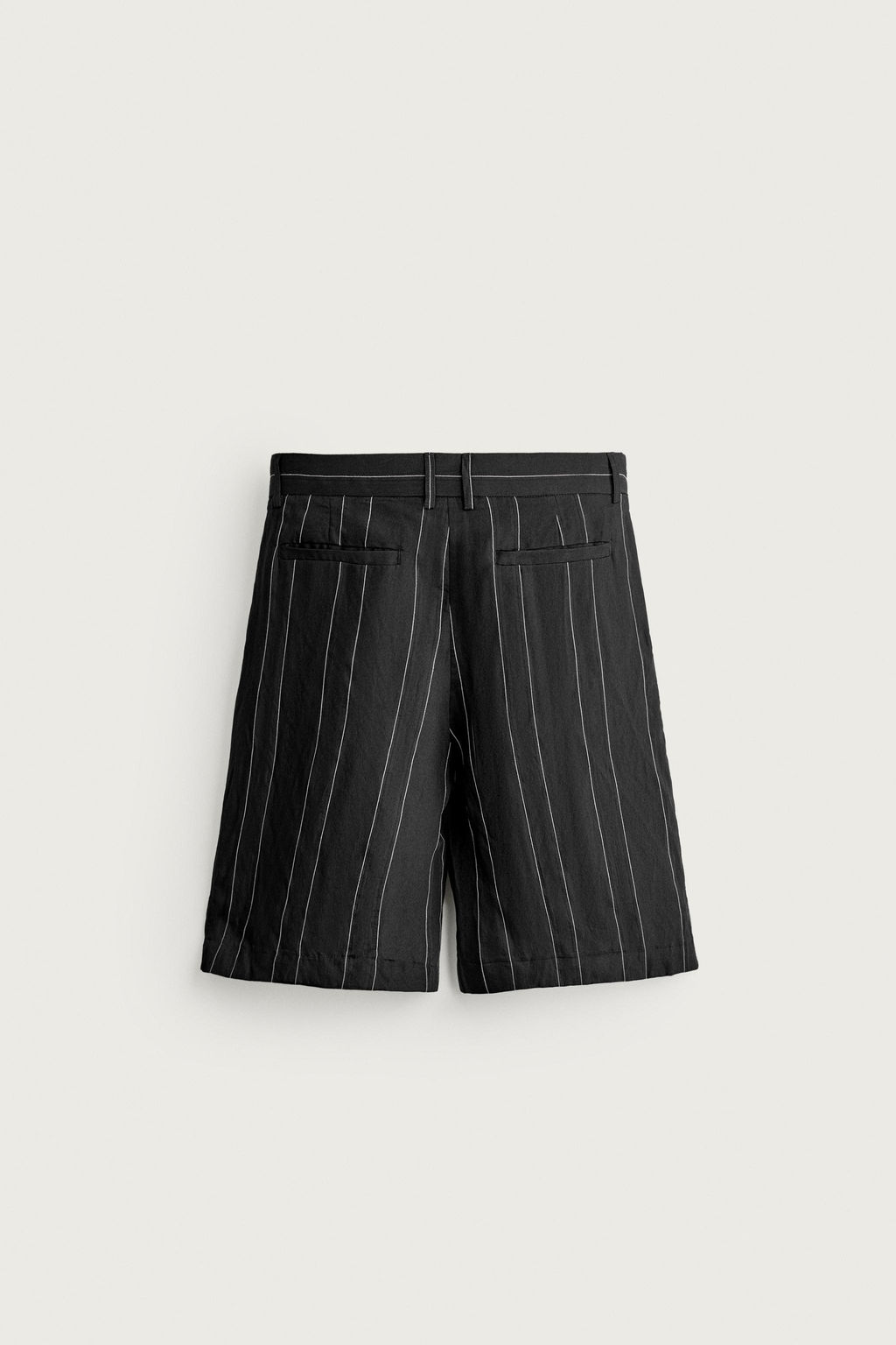 BERMUDA RELAXED FIT PLIEGUES RAYAS / Negro - Zara фото 8