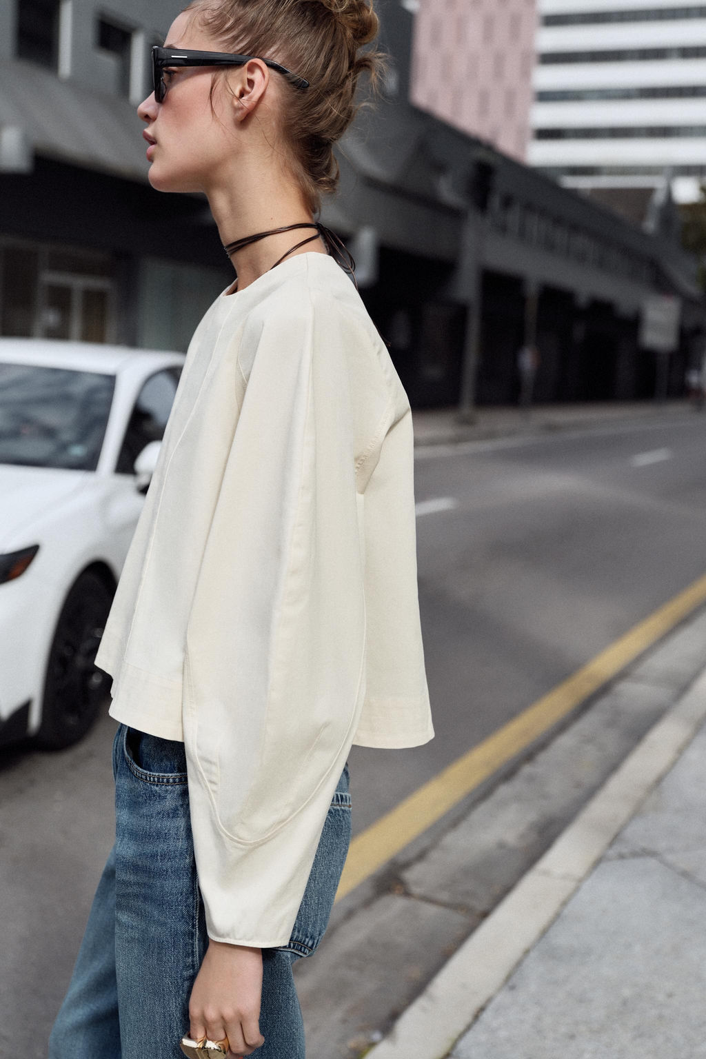 TOP CORTO MANGA VOLUMEN / Crudo - Zara фото 6