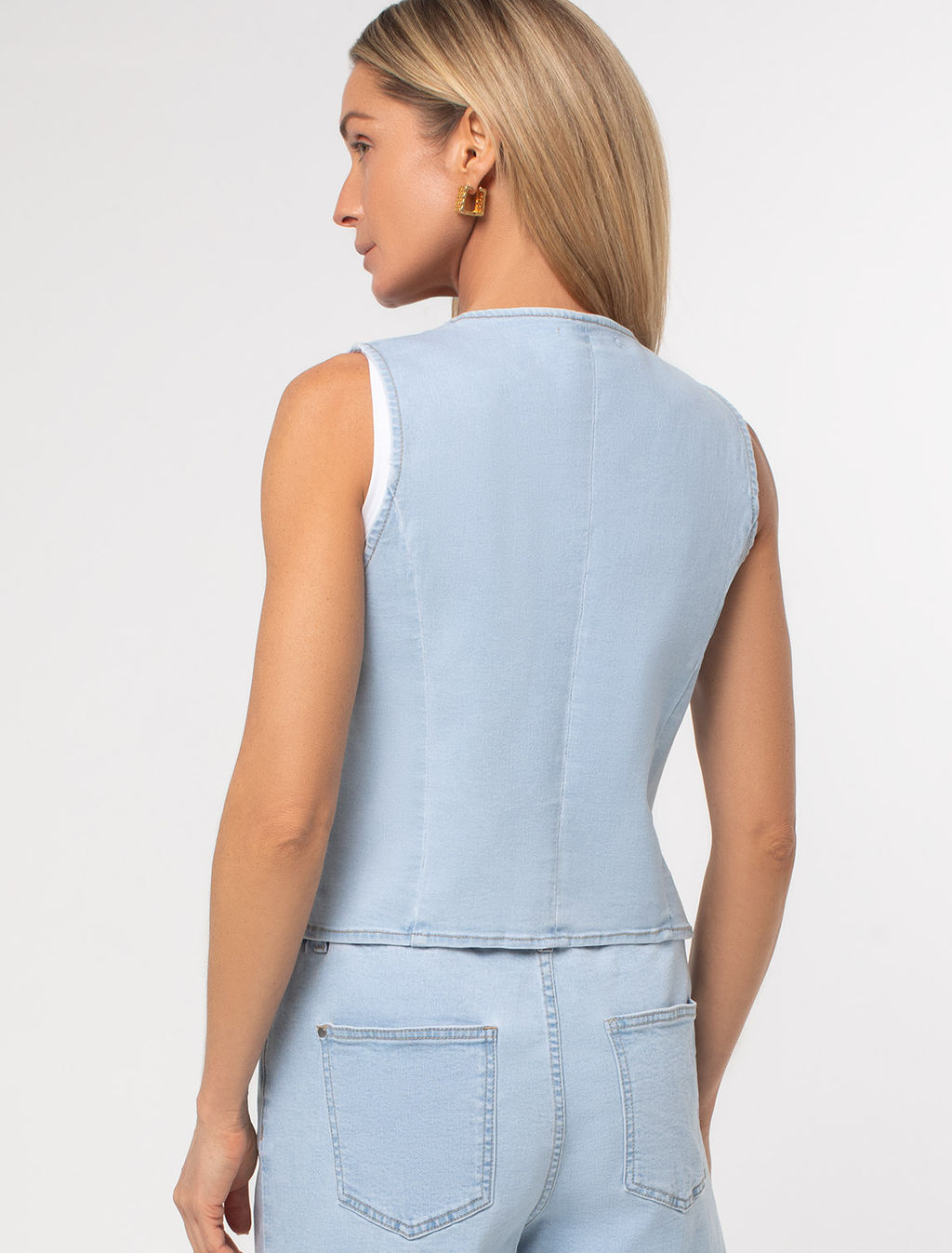 Жилет из эластичного денима - Vilatte фото 6