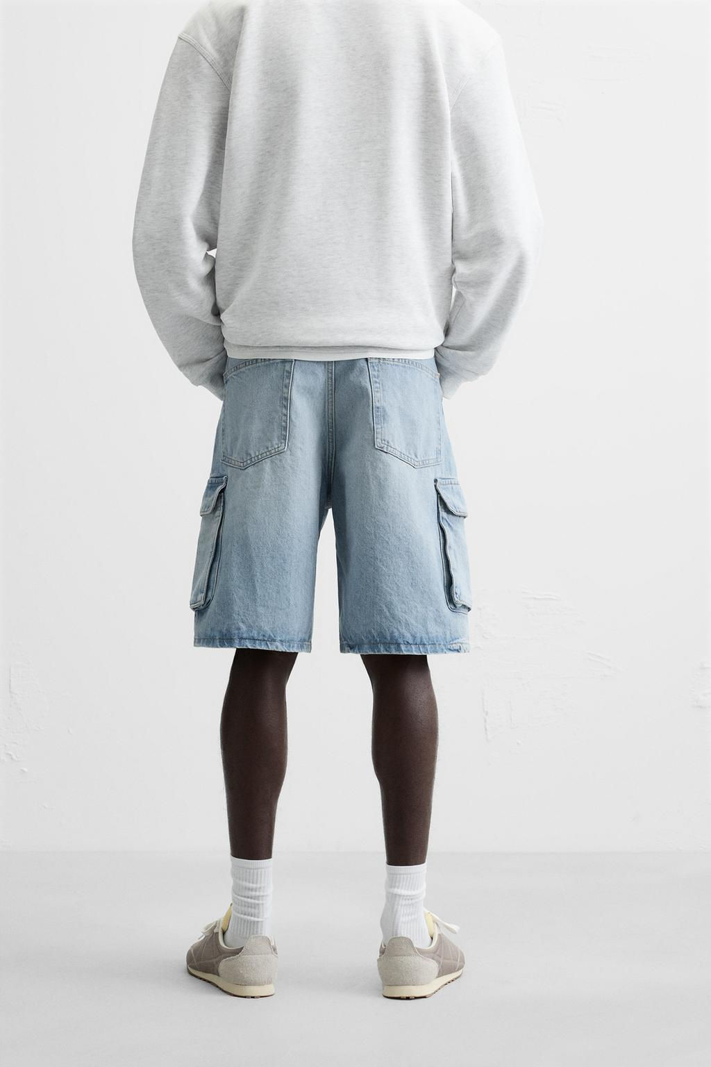 DENIM CARGO BERMUDA SHORTS - Zara фото 3