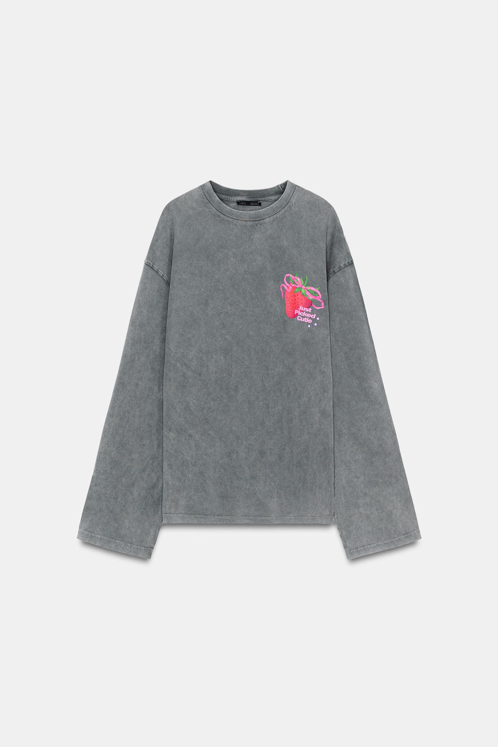 WASHED T-SHIRT WITH FRONT PRINT - Zara фото 8