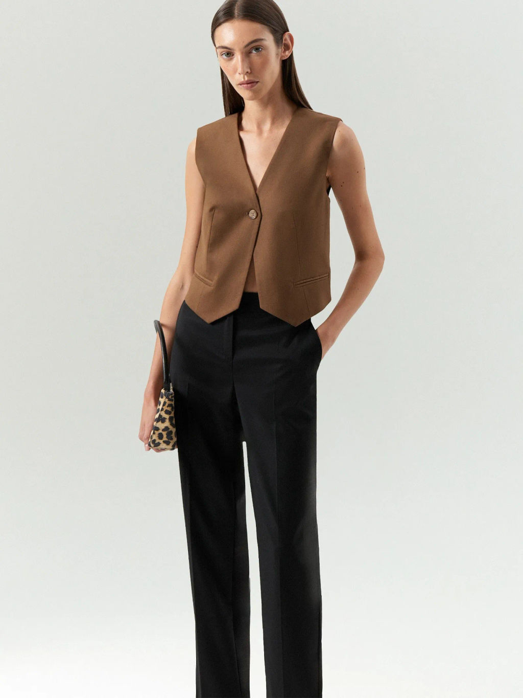 Брюки зауженного кроя из костюмной шерсти, D001/aspect - Emka фото 2