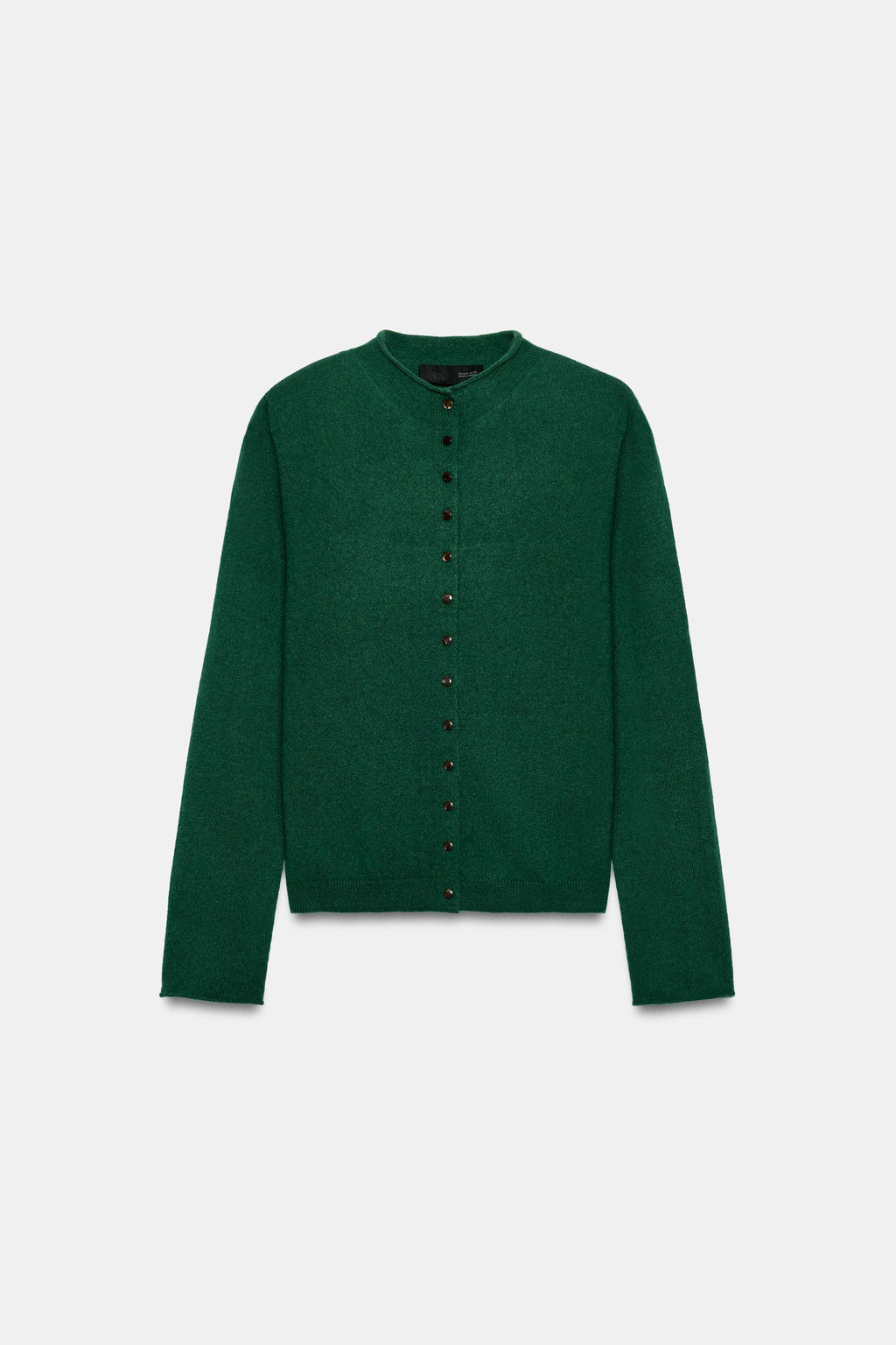 CHAQUETA 100% CASHMERE CUELLO PERKINS / Verde - Zara фото 5