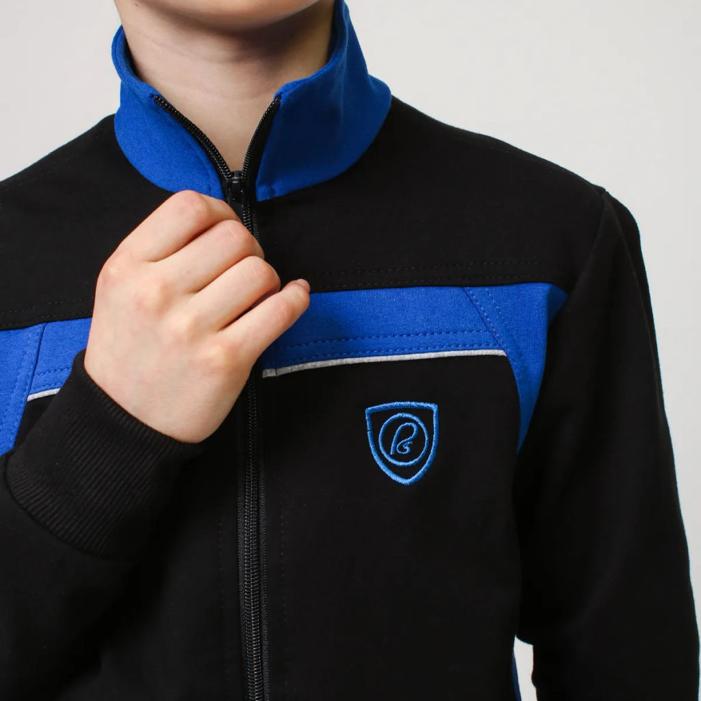 RODOS Спортивный костюм М-187д Чёрный/Васильковый