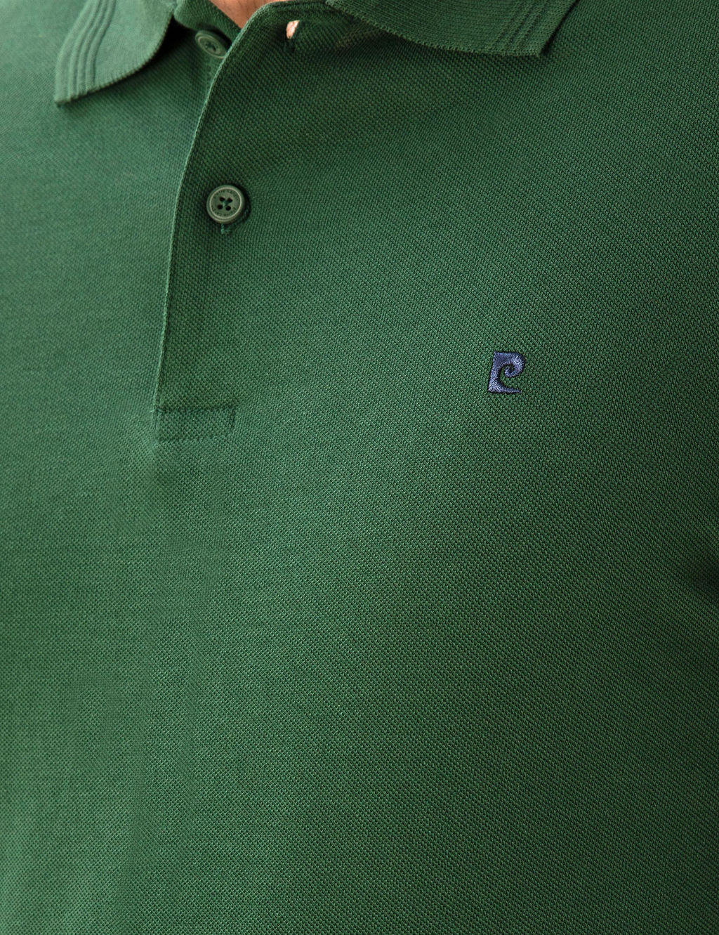 Koyu Ye_il Slim Fit %100 Pamuk Polo Yaka Basic Ti__rt