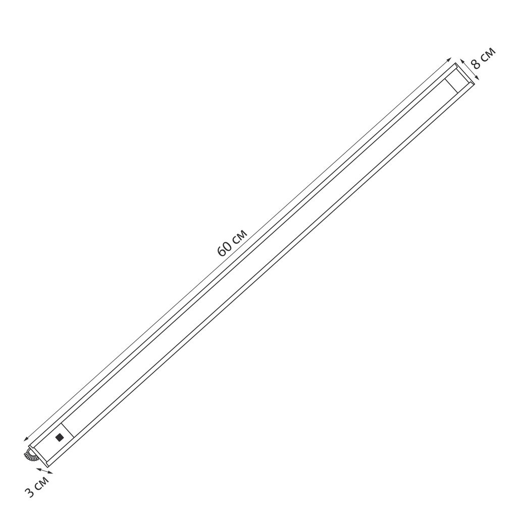 ULI-F40-9W/4200K SENSOR IP20 SILVER Светильник линейный светодиодный ультратонкий, с бесконтактным выключателем. 600Х30х8мм. 440Lm. Серебристый. ТМ Uniel