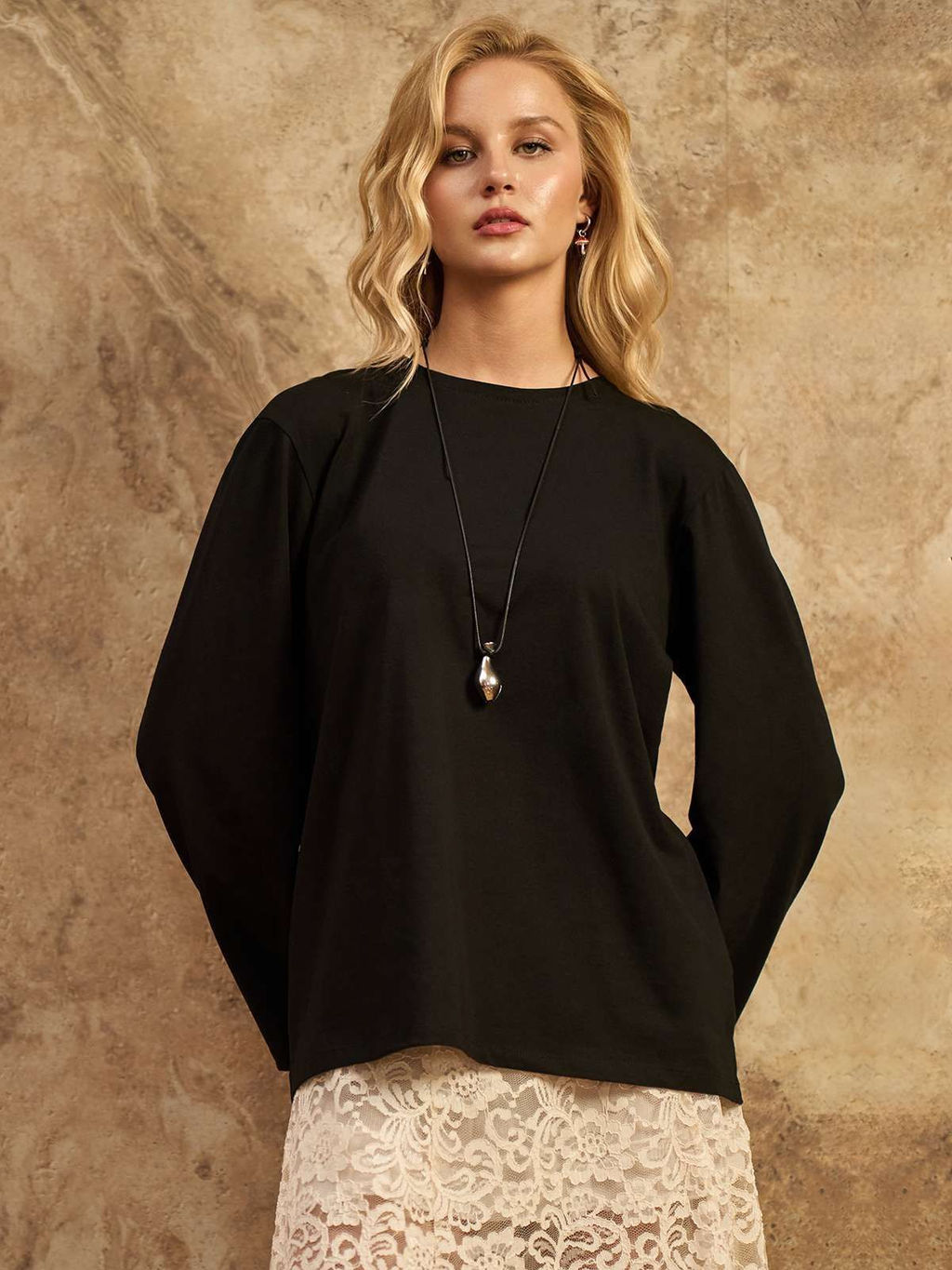 Лонгслив с кружевом на спине 95% хлопок, 5% лайкра - Sahar art lab фото 6