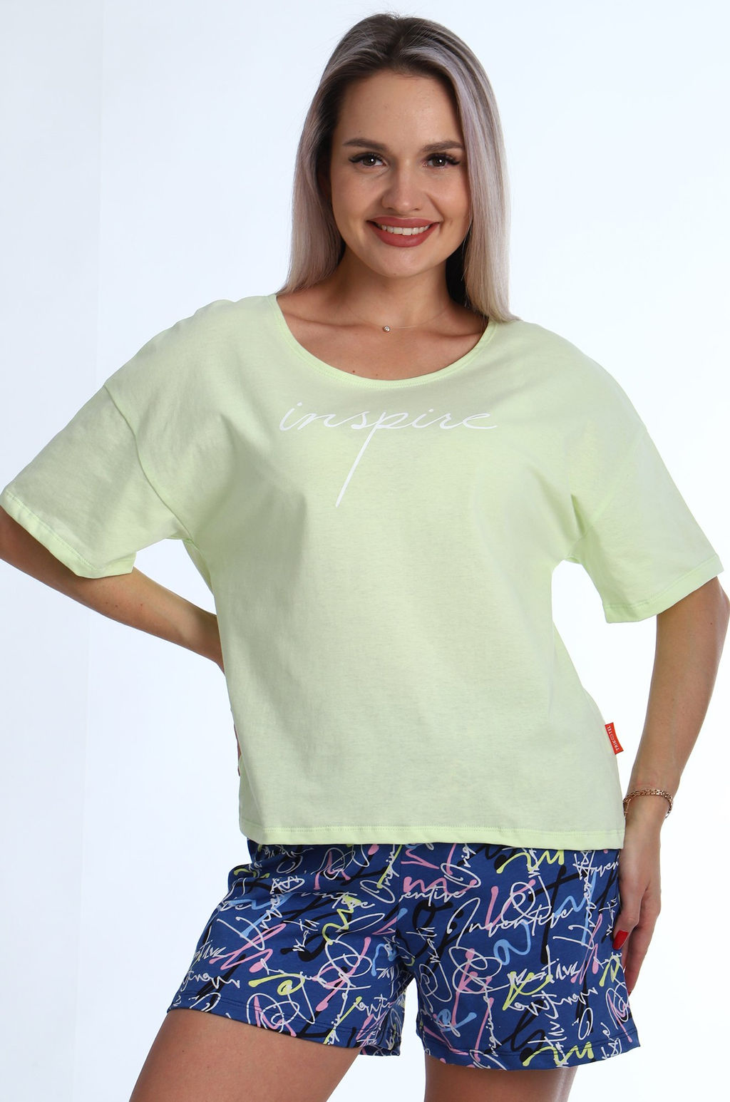 Женская хлопковая пижама с шортами Trikotel  фото 2