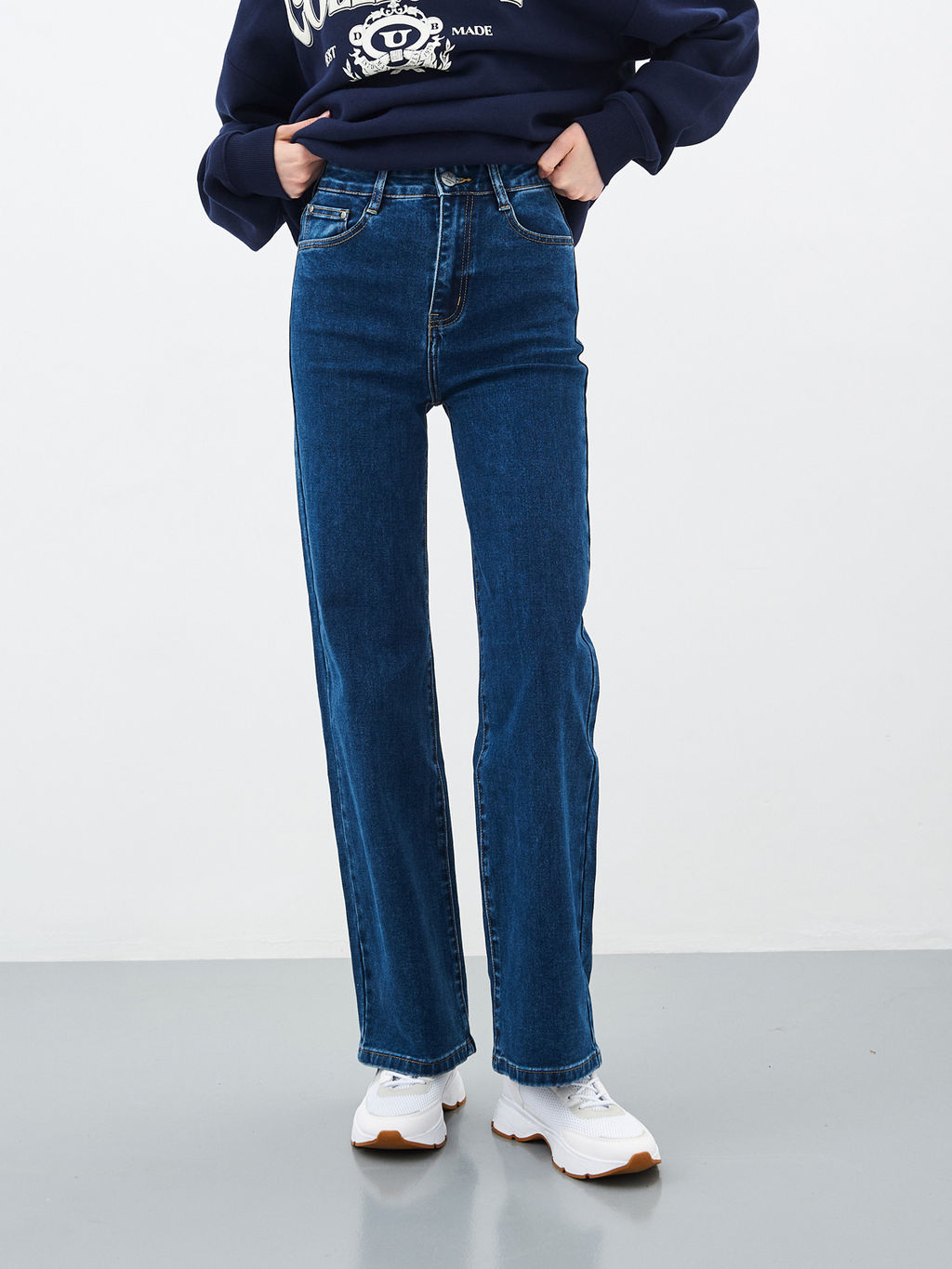 Женские джинсы широкие с высокой посадкой - Mossmore фото 65