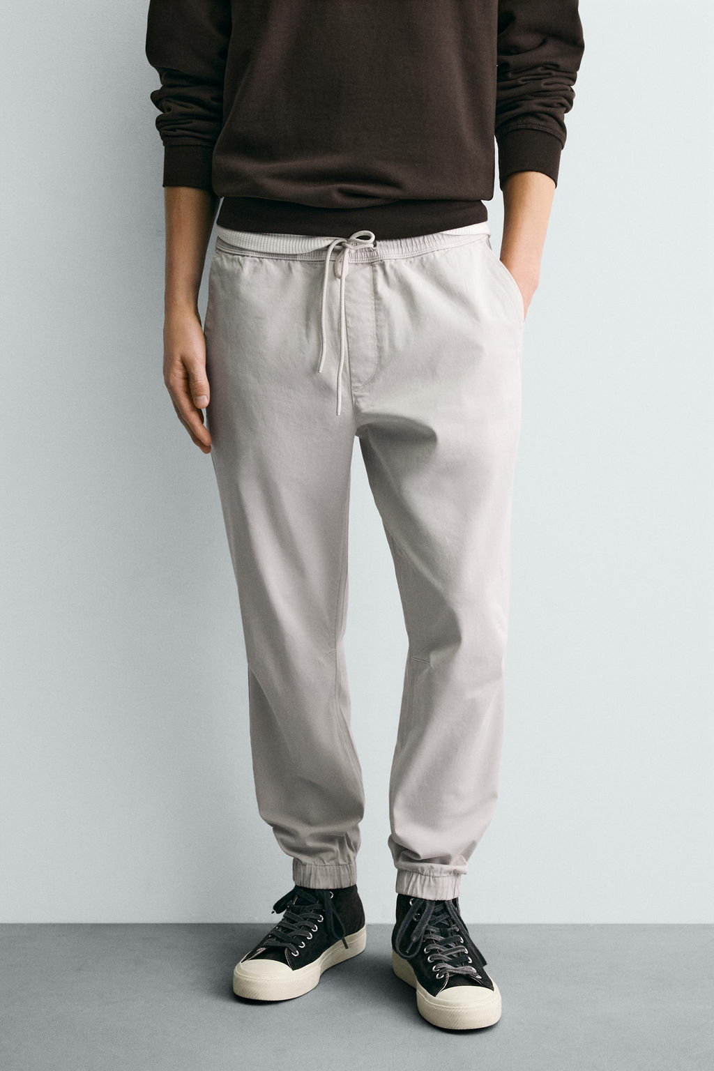 PANTAL?N CINTURA JOGGER SLIM FIT / Gris claro - Zara фото 2