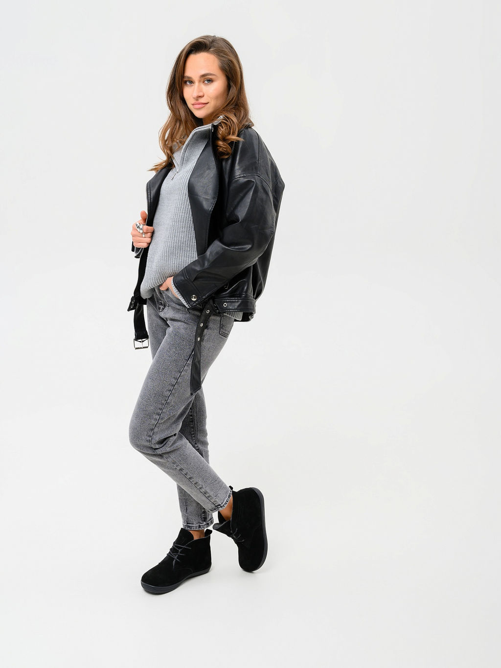 Босоногие ботинки 208.NATAbl.Черный замша/байка