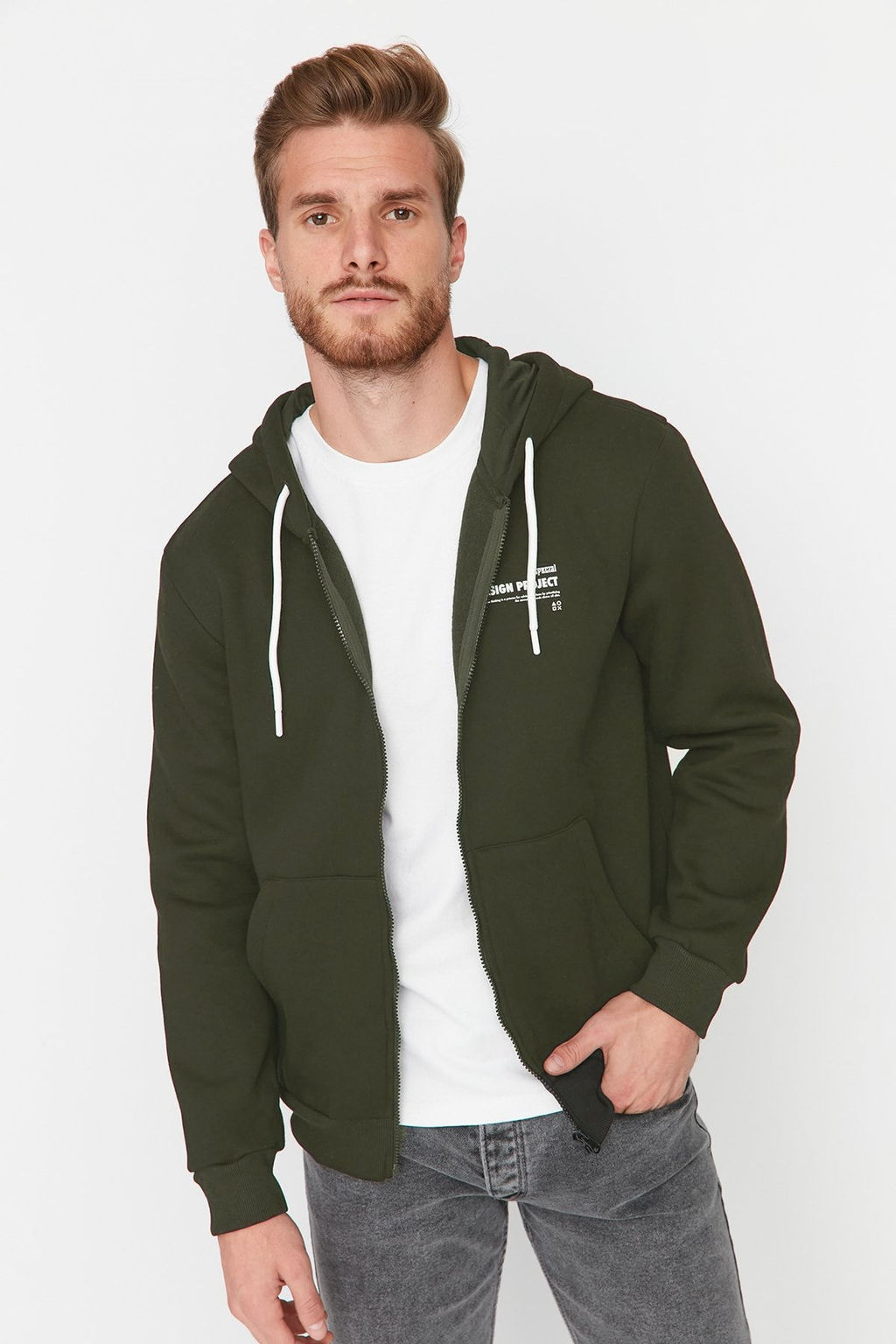TRENDYOL MAN Siyah Regular/Normal Kesim Kapusonlu Slogan Bask?l? Ici Polar/S?cak Tutan Sweatshirt TMNAW23SW00227 - Trendyolmilla фото 2