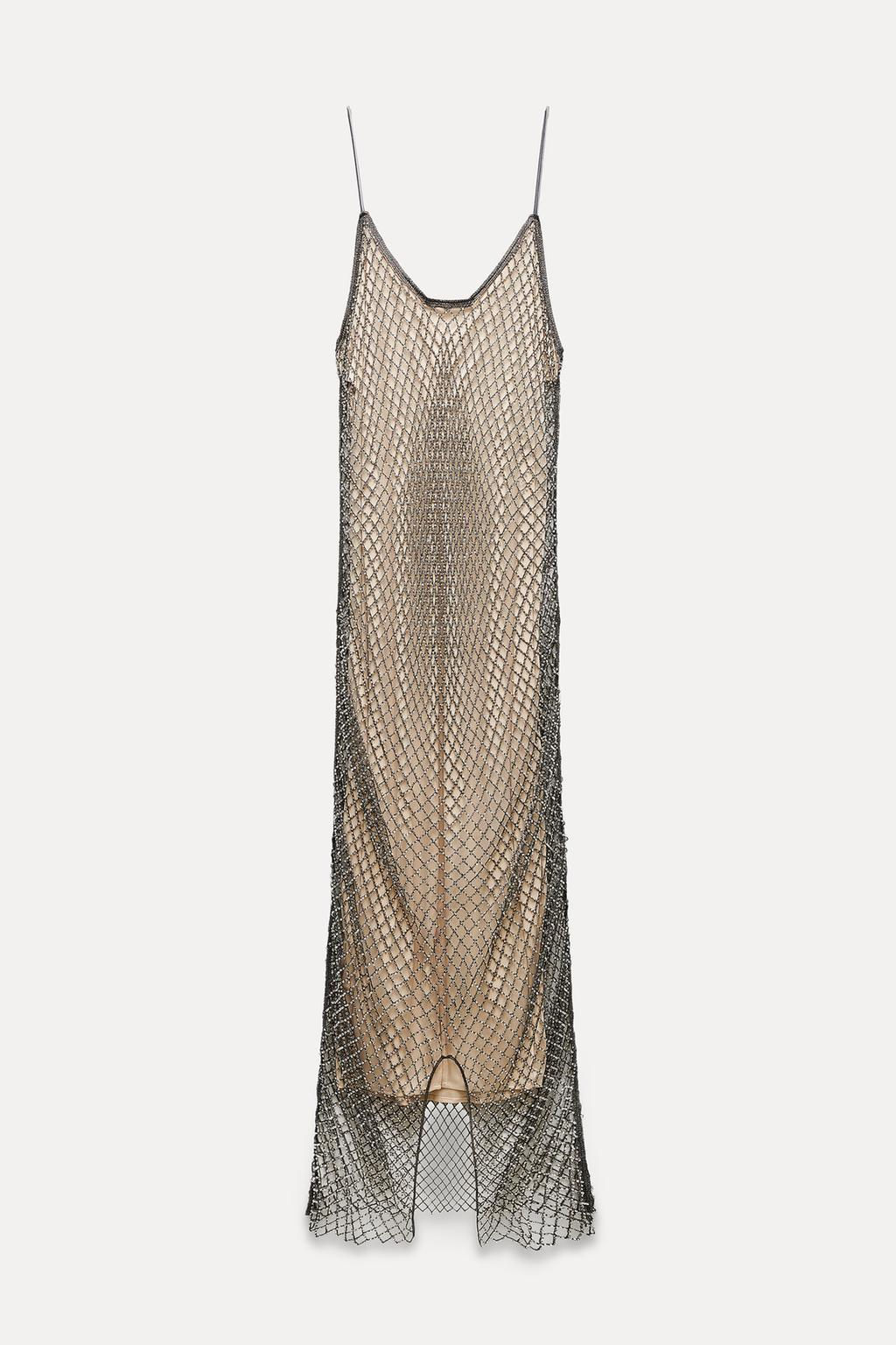 MIDI SLIP DRESS WITH RHINESTONES - Zara фото 9