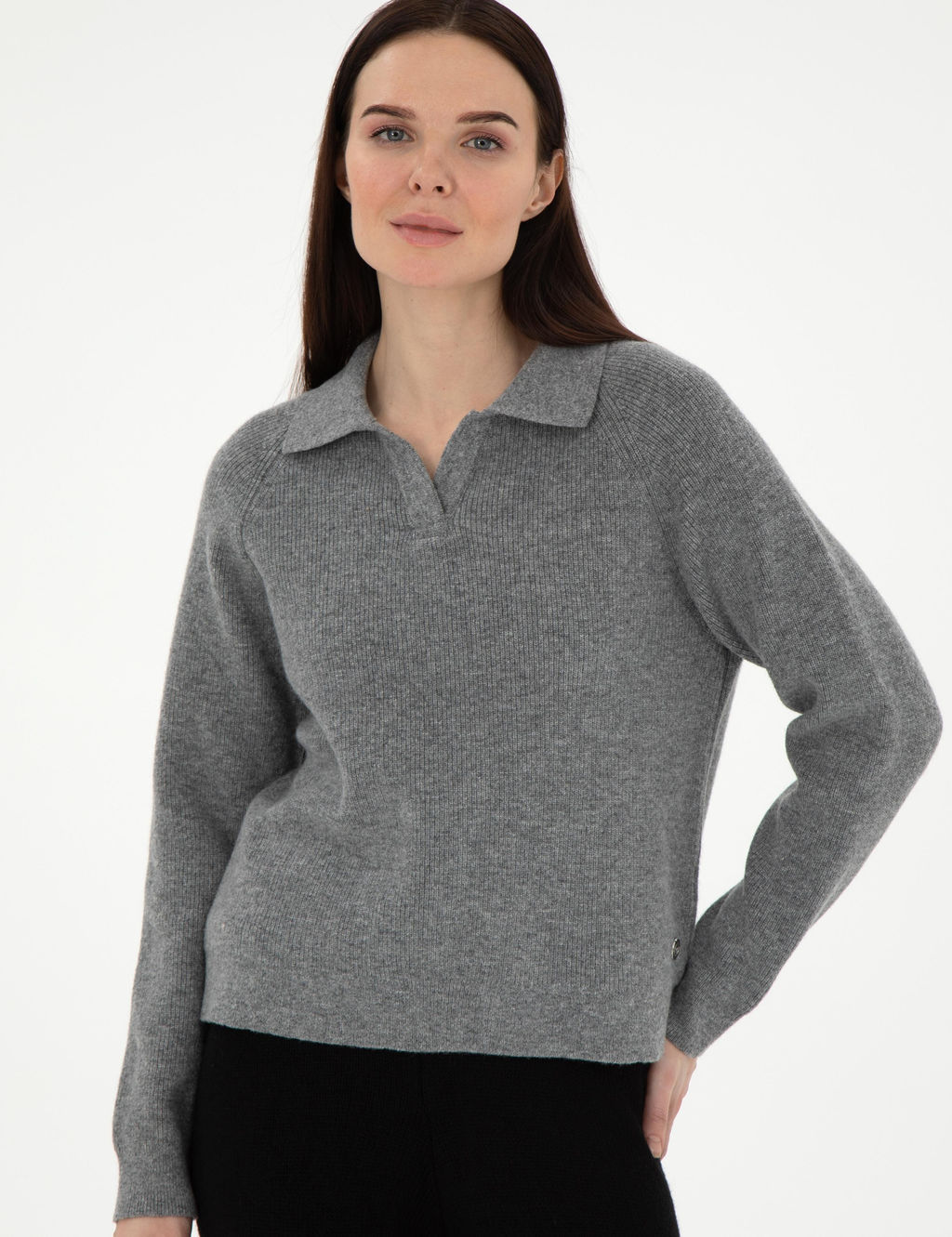 Gri Melanj Regular Fit Kazak - Pierre cardin фото 3