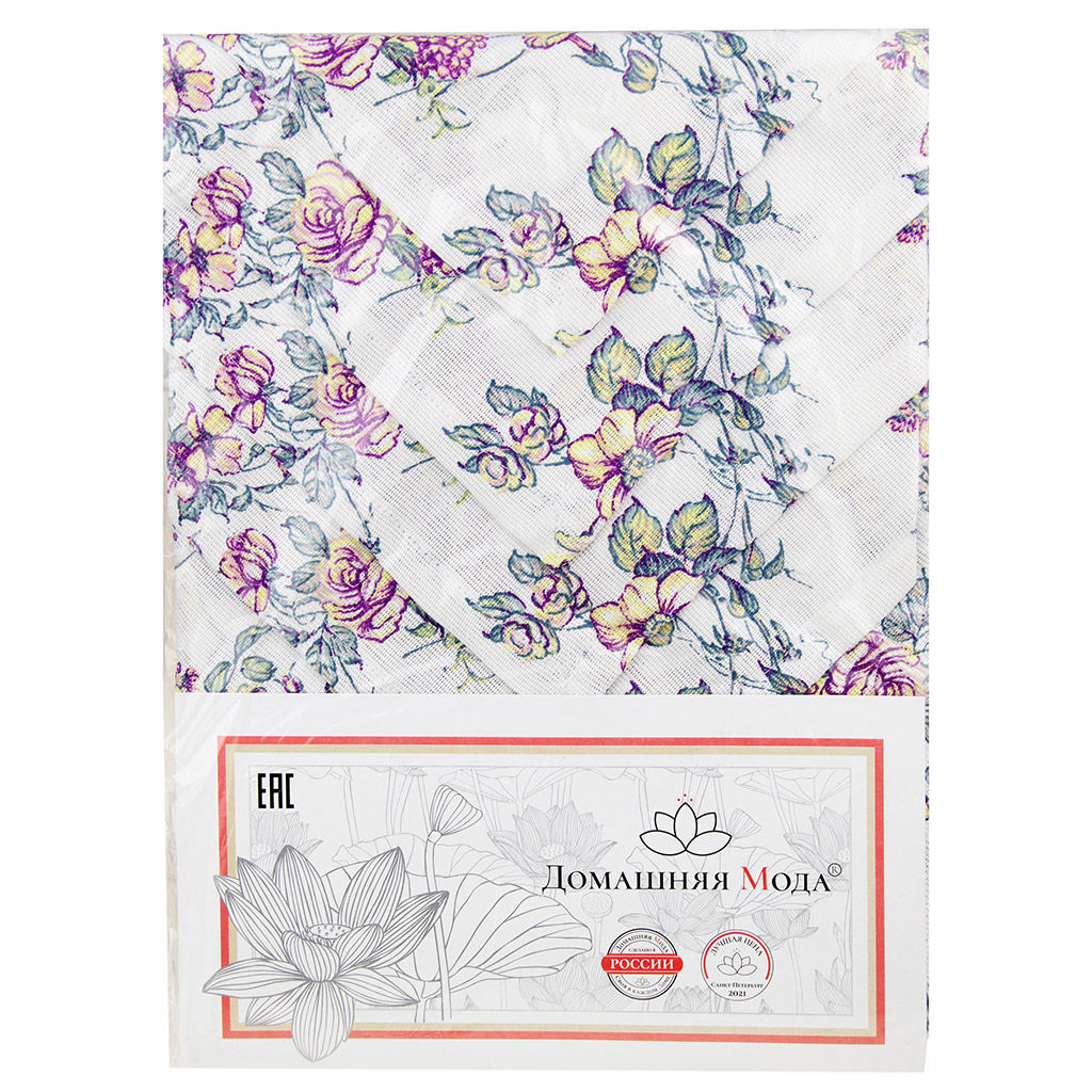 Сиреневый букет К Комплект столовый 4пр: салфетка сервировочная 45х45см, хлопок Премиум 186г/м2, Домашняя мода (Россия)  фото 3