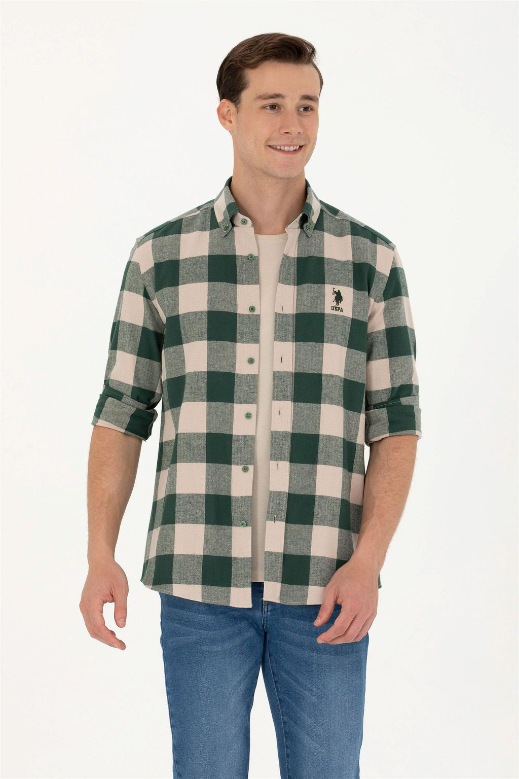 U. S. Polo Assn / Мужская зеленая рубашка Lumberjack