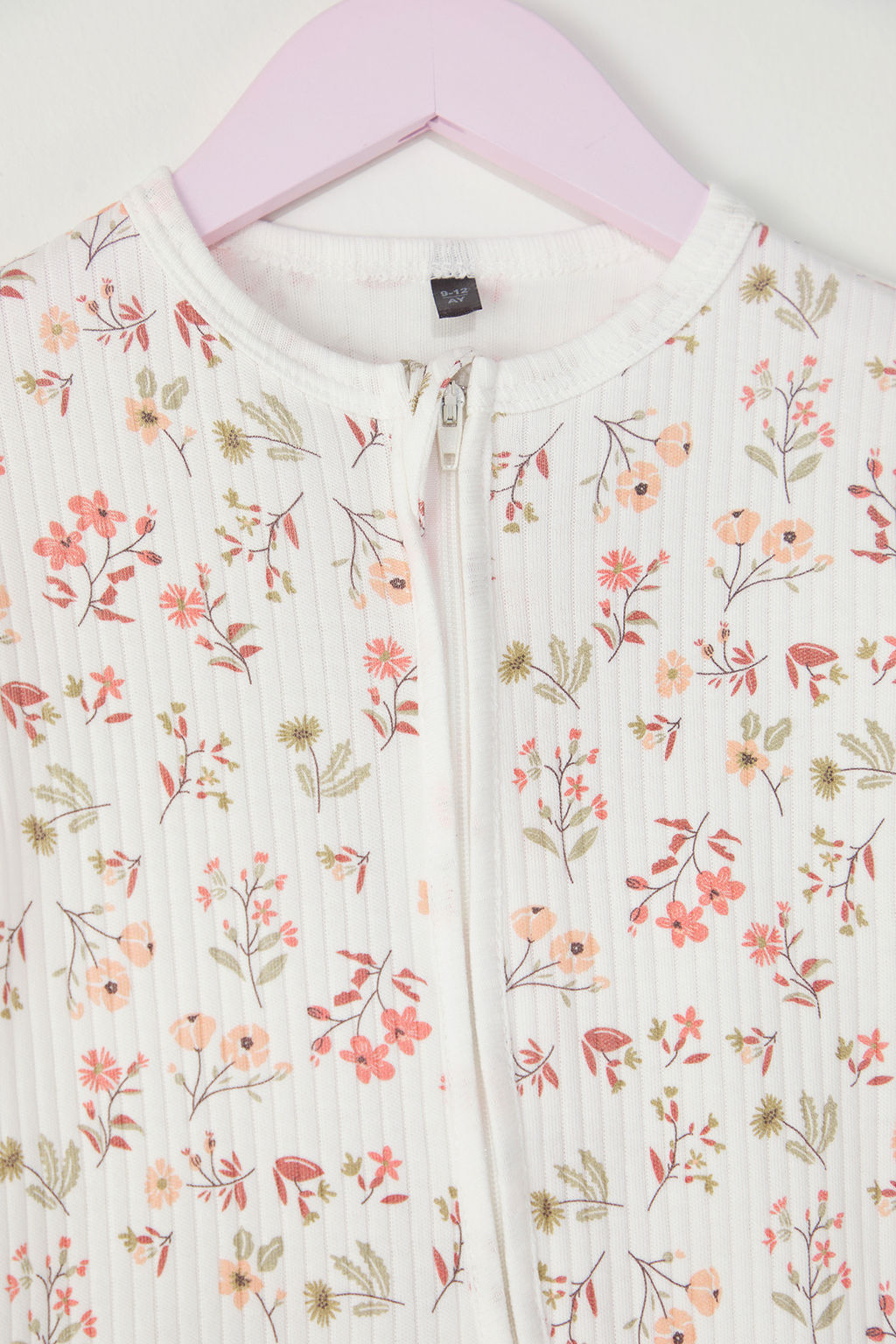 Ekru K?z Bebek %100 Pamuk Bask?l? Uzun Kol Orme Tulum TKDSS25TU00002 - Trendyolmilla фото 2