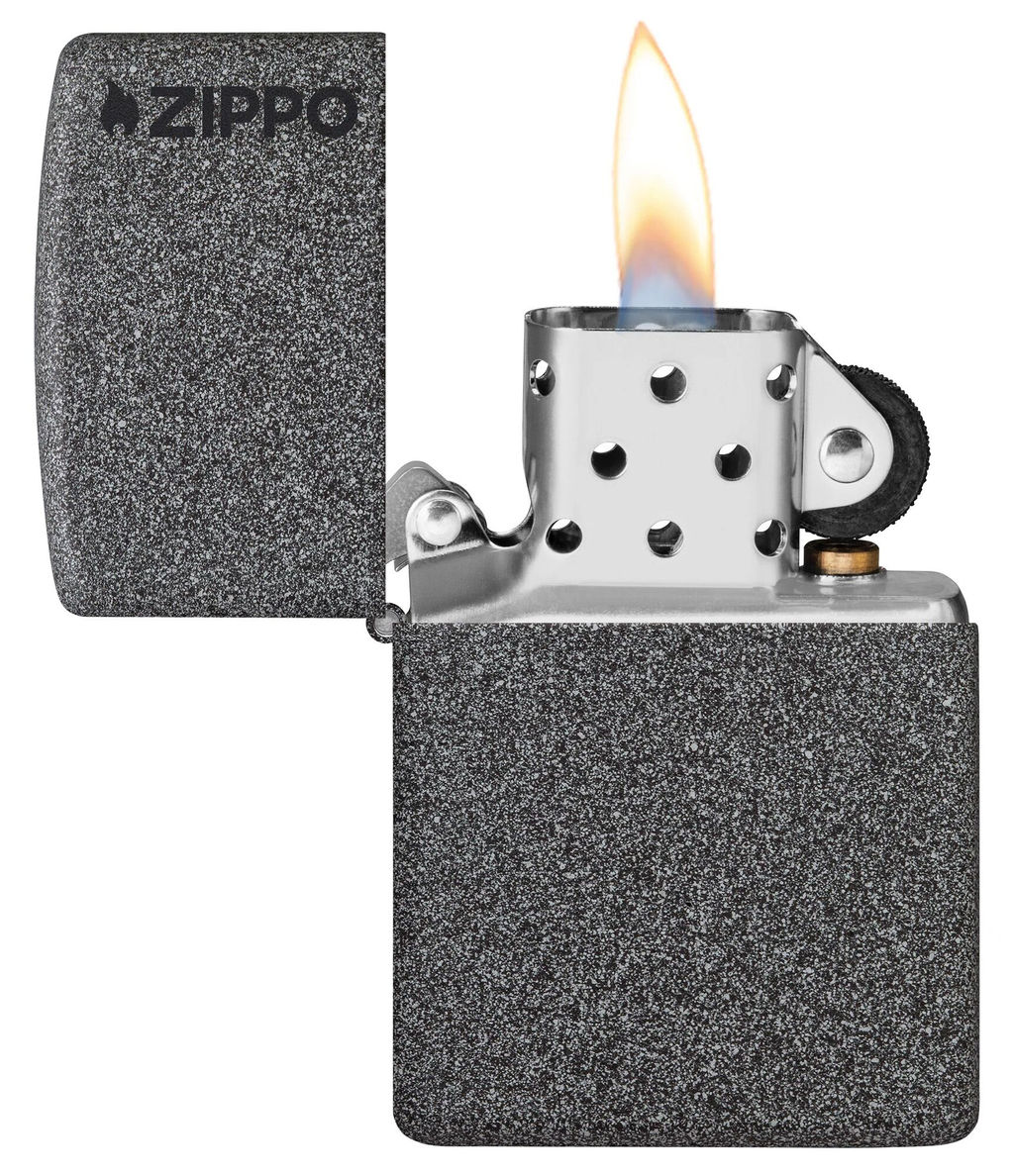 Зажигалка ZIPPO Логотип с каменным покрытием | Logo Iron Stone 211ZL  фото 3