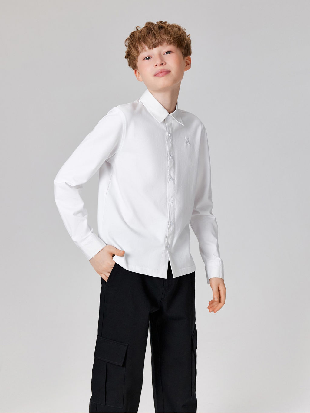 ACOOLA / Сорочка верхняя детская для мальчиков Ollie белый  фото 6