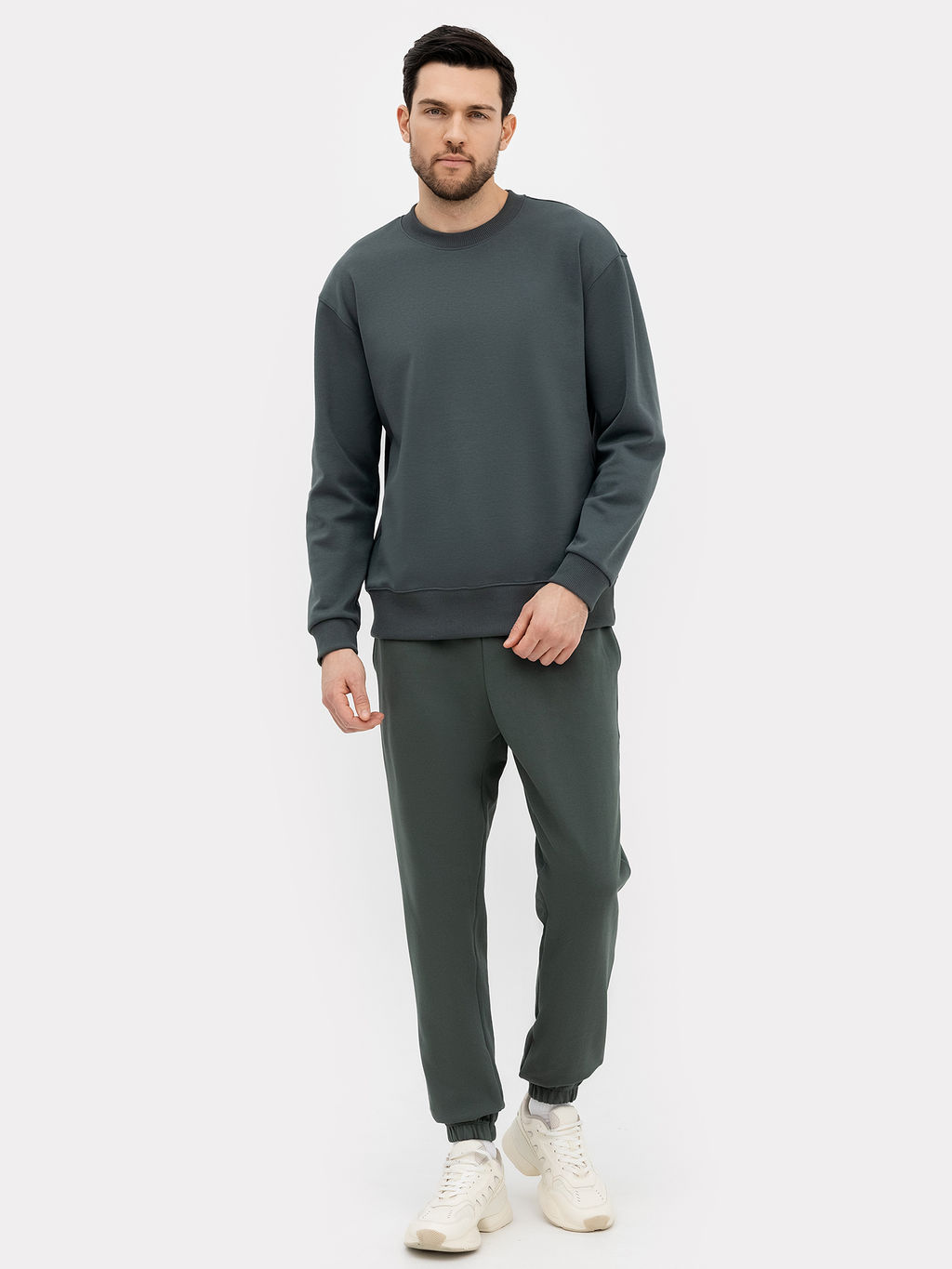 Брюки мужские джоггеры в зеленом цвете темный лес 181222