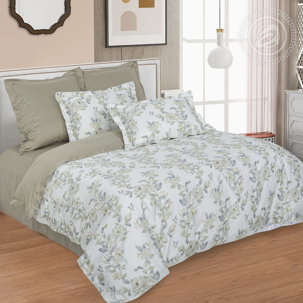 Постельное белье Селина (мако-сатин) 2 сп. с Евро/Пододеяльник (молния, ушки): 1 шт.- 215*175; Простыня: 1 шт.- 240*240; Наволочка (молния, ушки): 2 шт.- 70*70; Наволочка (молния, ушки): 2 шт.- 50*70 Мако - сатин - Арт элегант фото 2