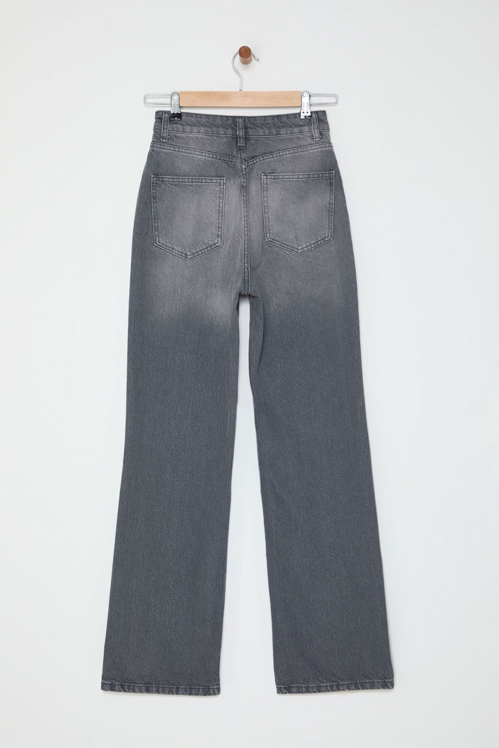 TRENDYOLMILLA Mavi Soluk Efekt Vintage Yuksek Bel Wide Leg Jeans TWOAW24JE00089  фото 6