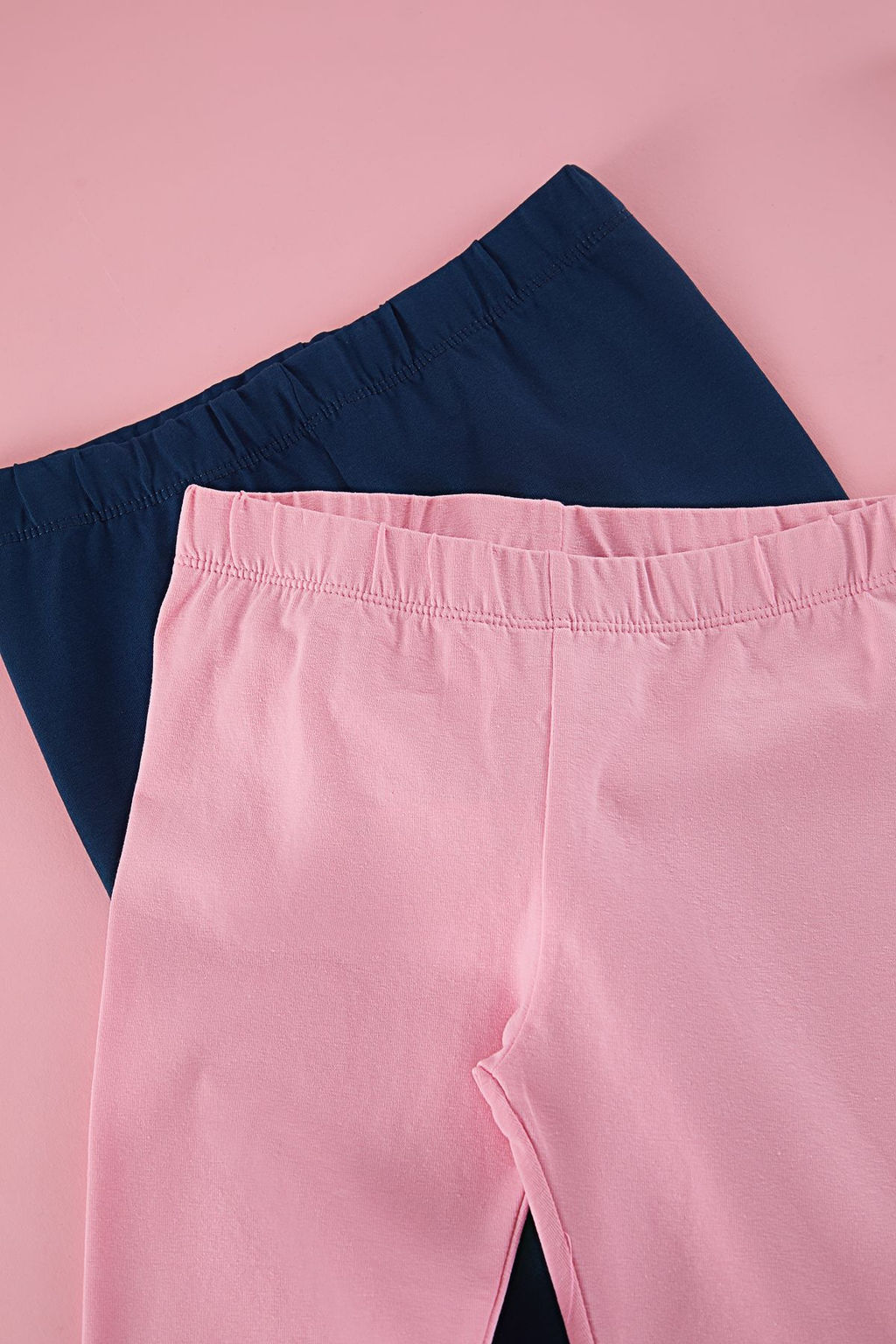 Indigo-Pembe 2li Pamuklu K?z Cocuk Duz Orme Tayt TKDSS25TA00006 - Trendyolmilla фото 6