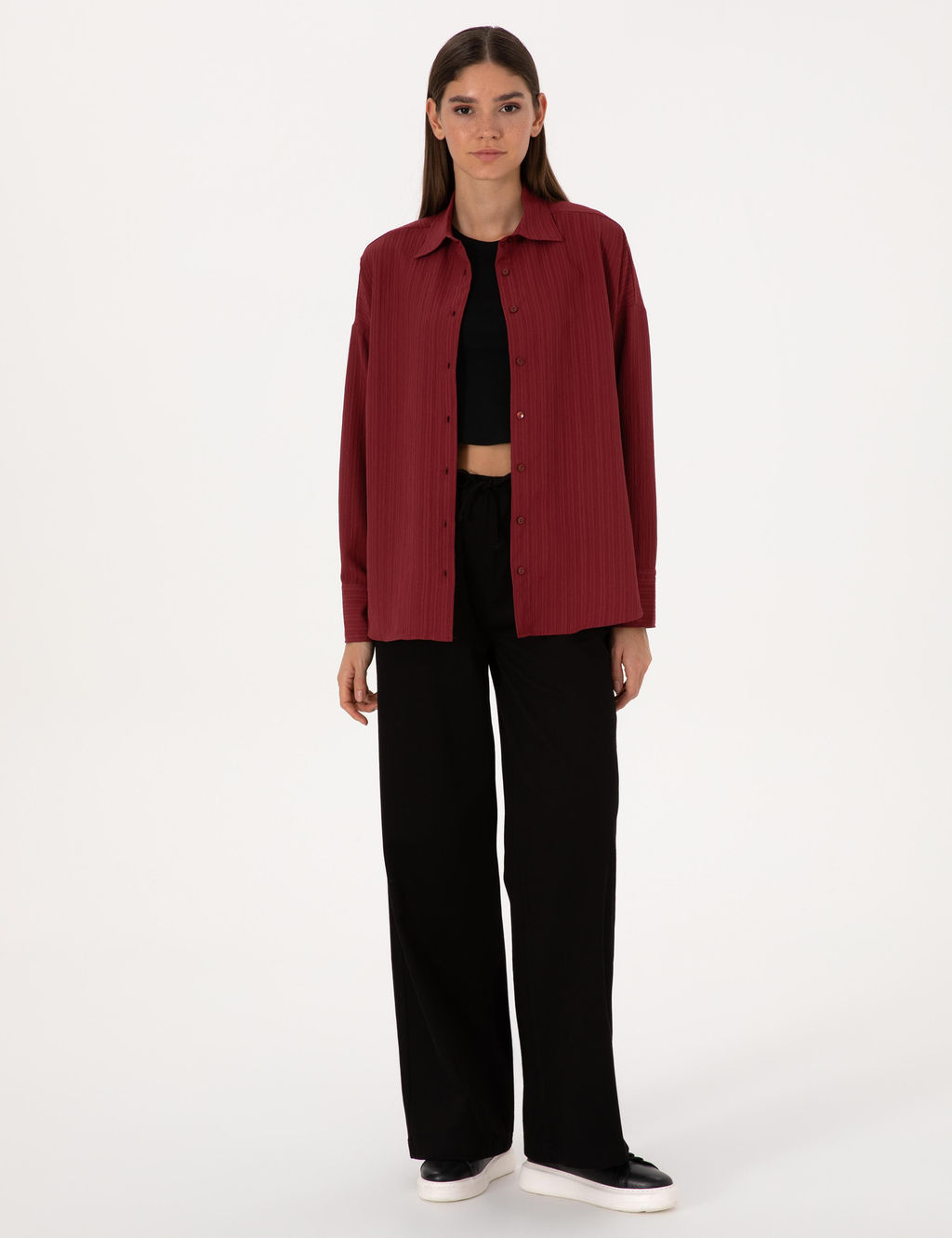 Bordo Oversize Uzun Kollu G_mlek - Pierre cardin фото 4