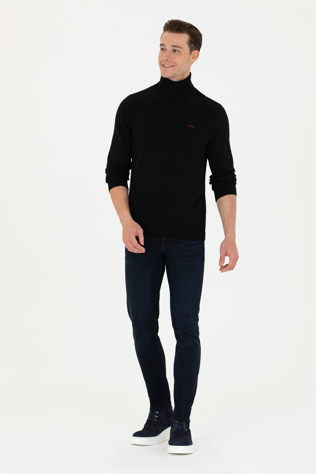 U. S. Polo Assn Мужской черный базовый свитер - U.s. polo assn фото 11