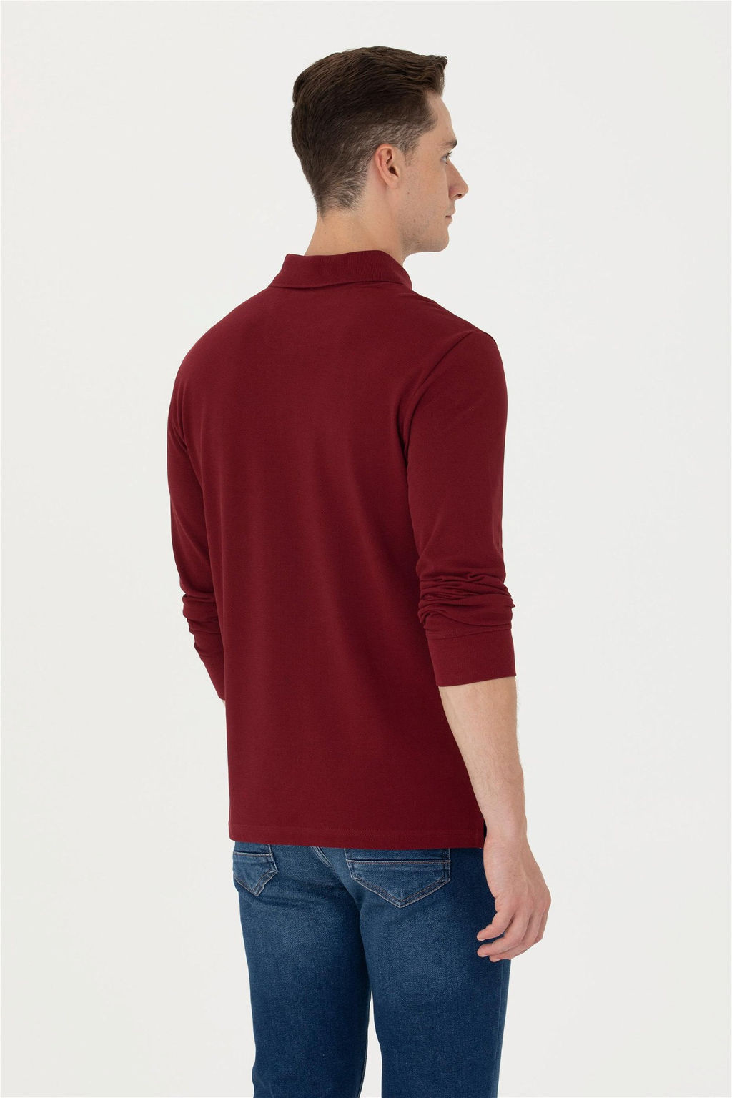 U. S. Polo Assn / Мужской бордово-красный базовый свитшот - U.s. polo assn фото 12