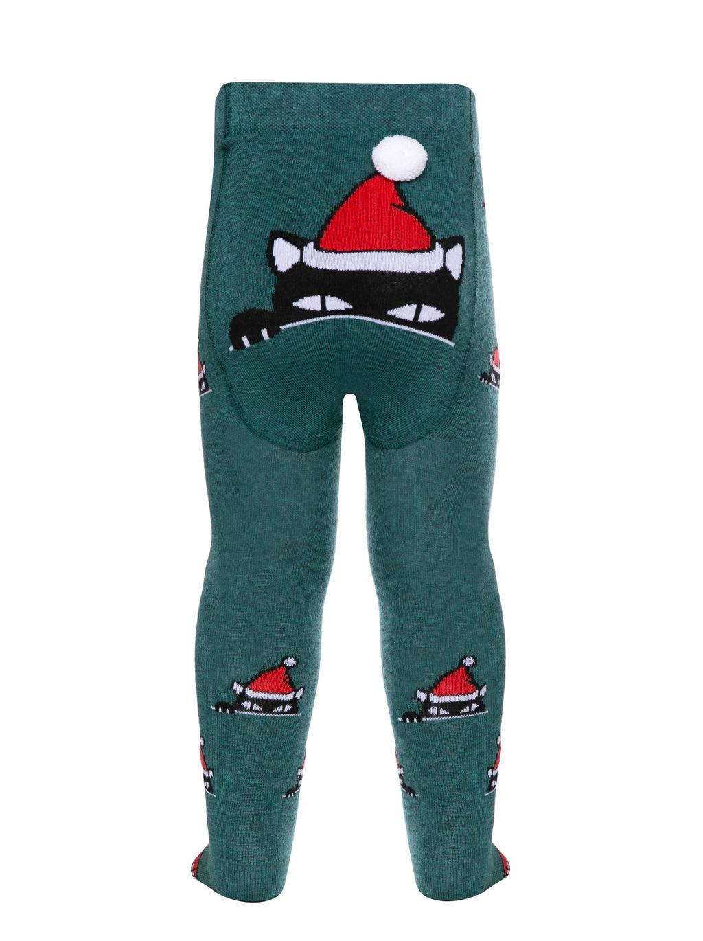 CONTE-KIDS Новогодние колготки с помпоном Xmas cat т.бирюзовый - Conte elegant фото 2