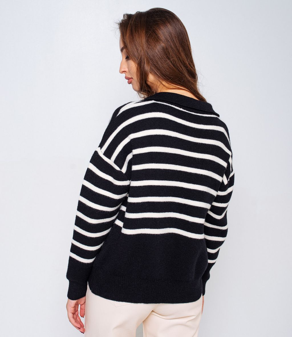 Джемпер #КТ24270, молочный,чёрный