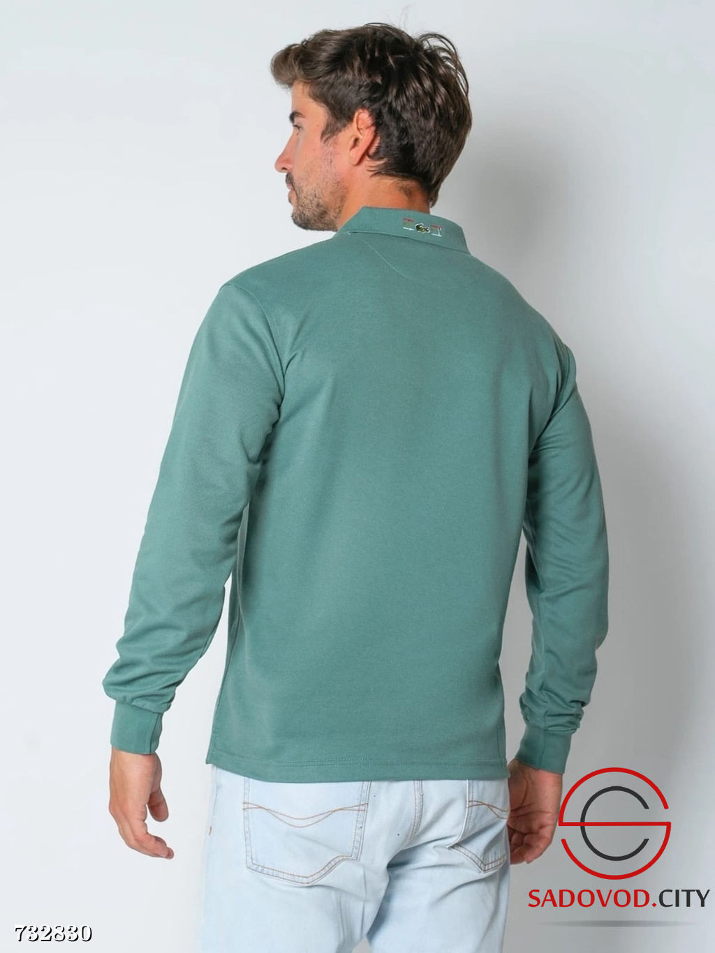 Кофта с длинным рукавом поло мужская