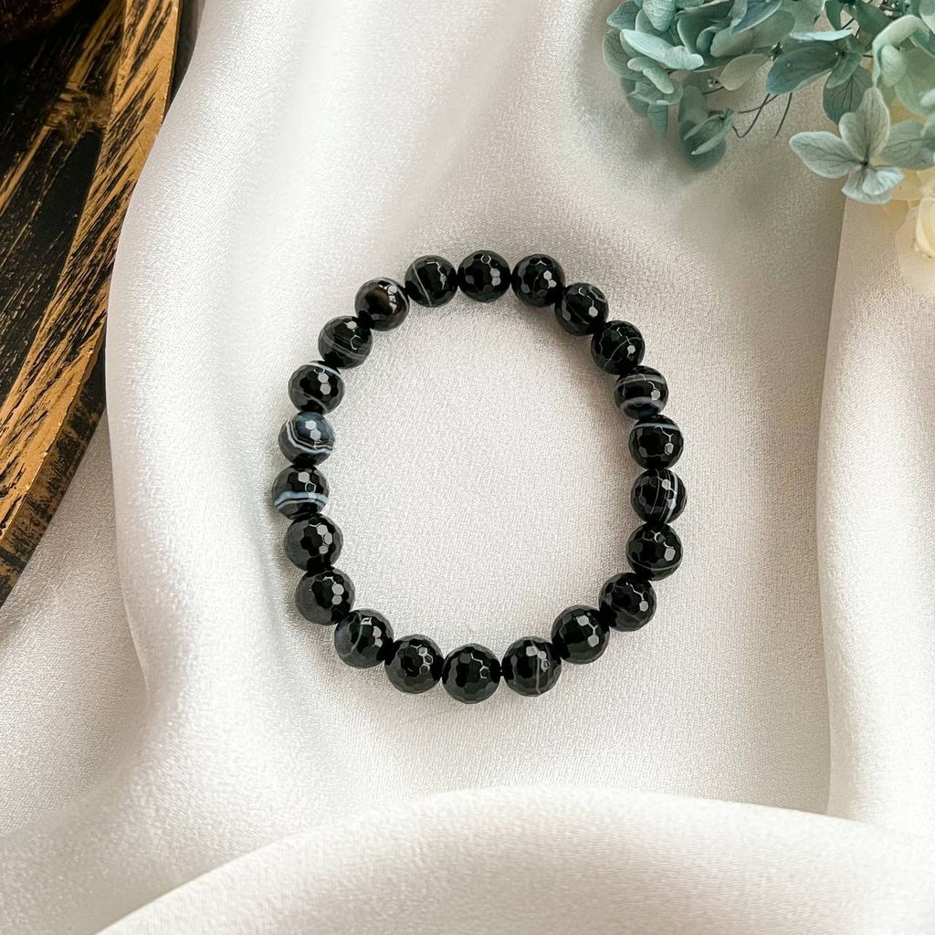 Браслет из полосатого Агата 17 см - Радуга самоцветов фото 2