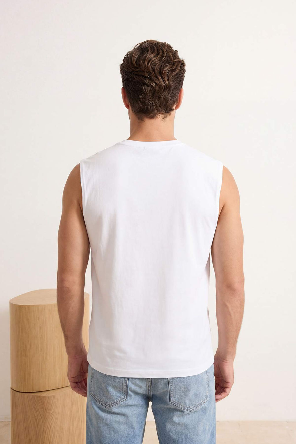 Beyaz Oversize/Genis Kesim %100 Pamuk Nak?sl? Atlet TMNSS26AL00002 - Trendyolmilla фото 9