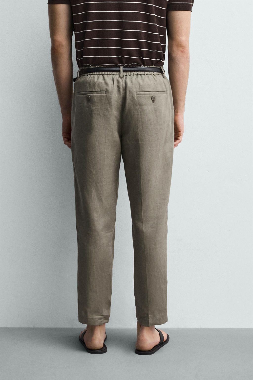 PANTAL?N REGULAR FIT 100% LINO / Beige claro - Zara фото 3