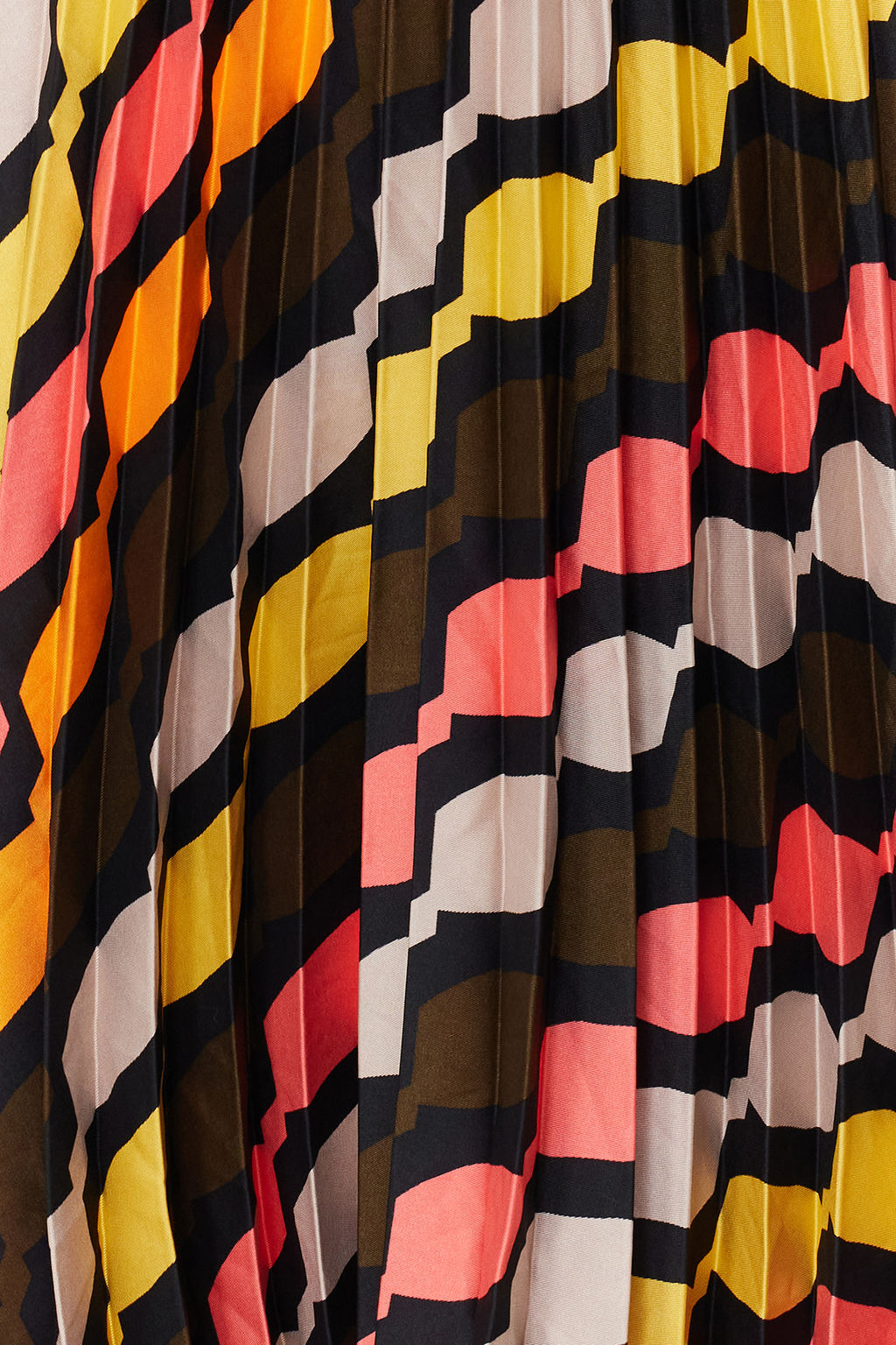 Cok Renkli Desenli Saten Kumas Pile Detayl? Midi Boy Dokuma Etek TWOSS24ET00245 - Trendyolmilla фото 4