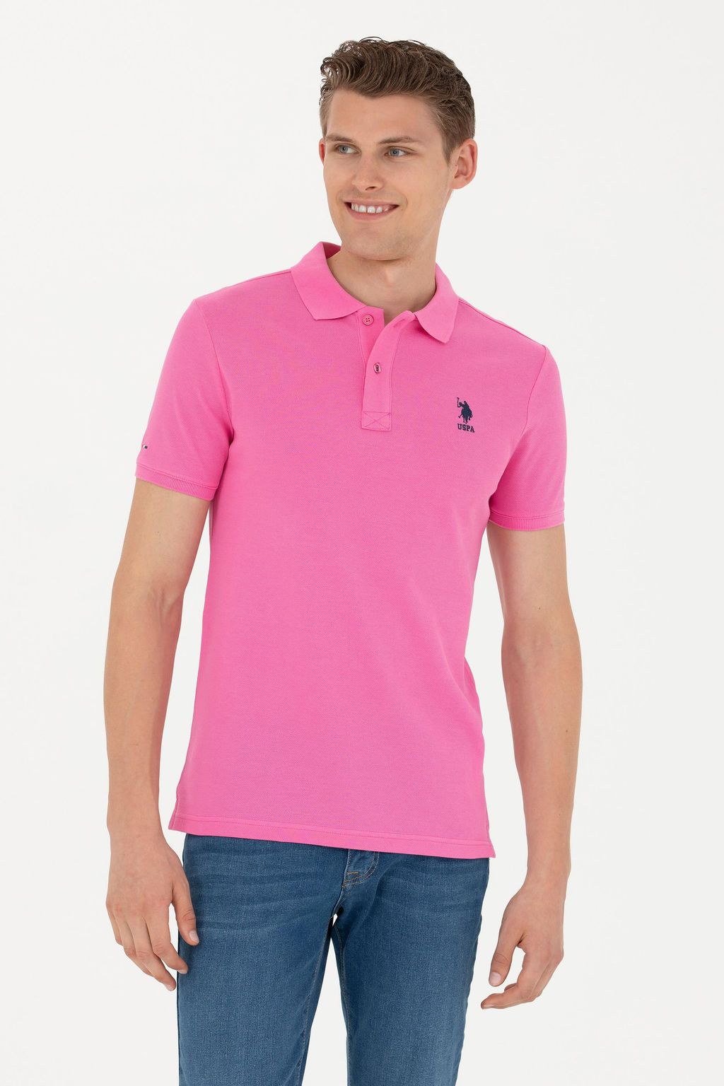 Мужская розовая базовая футболка - U.s. polo assn фото 8