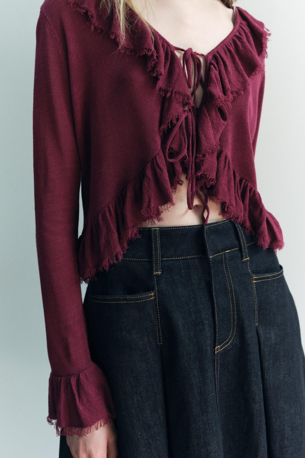 RUFFLED KNIT BLOUSE - Zara фото 2