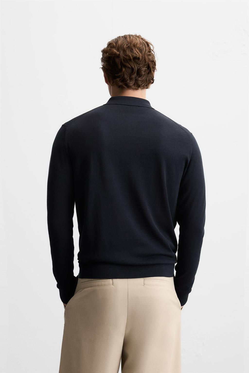 KNIT COTTON - SILK POLO SHIRT - Zara фото 3