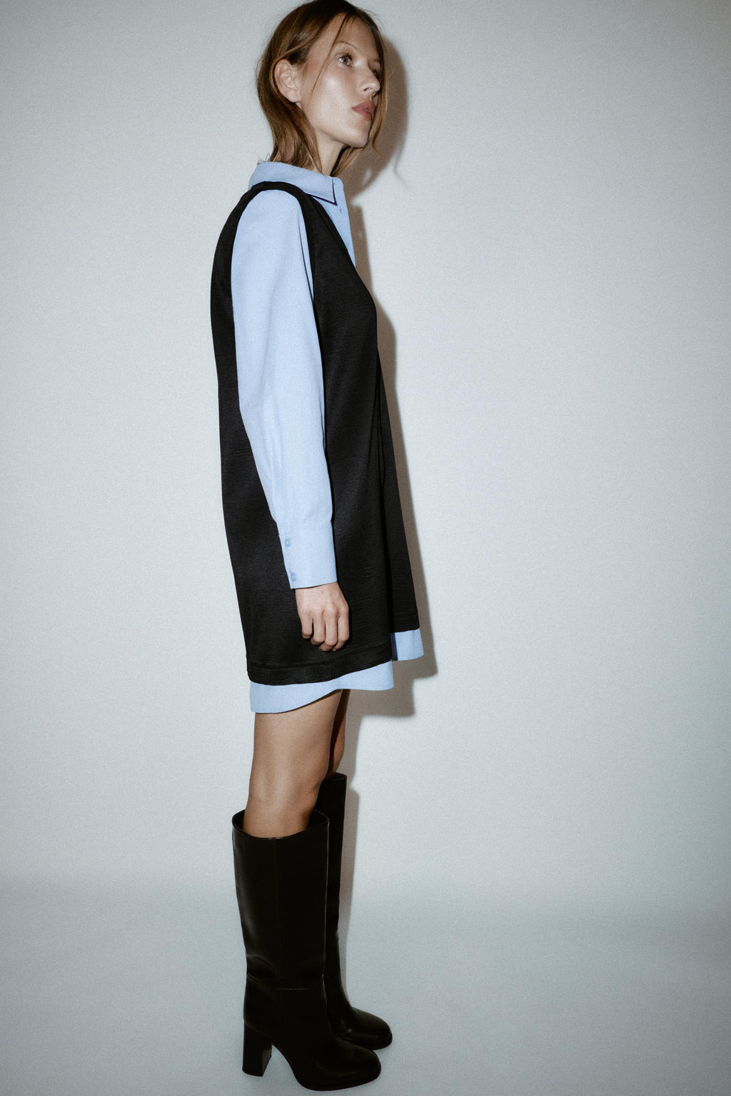 POPLIN COMBINED MINI DRESS - Zara фото 10
