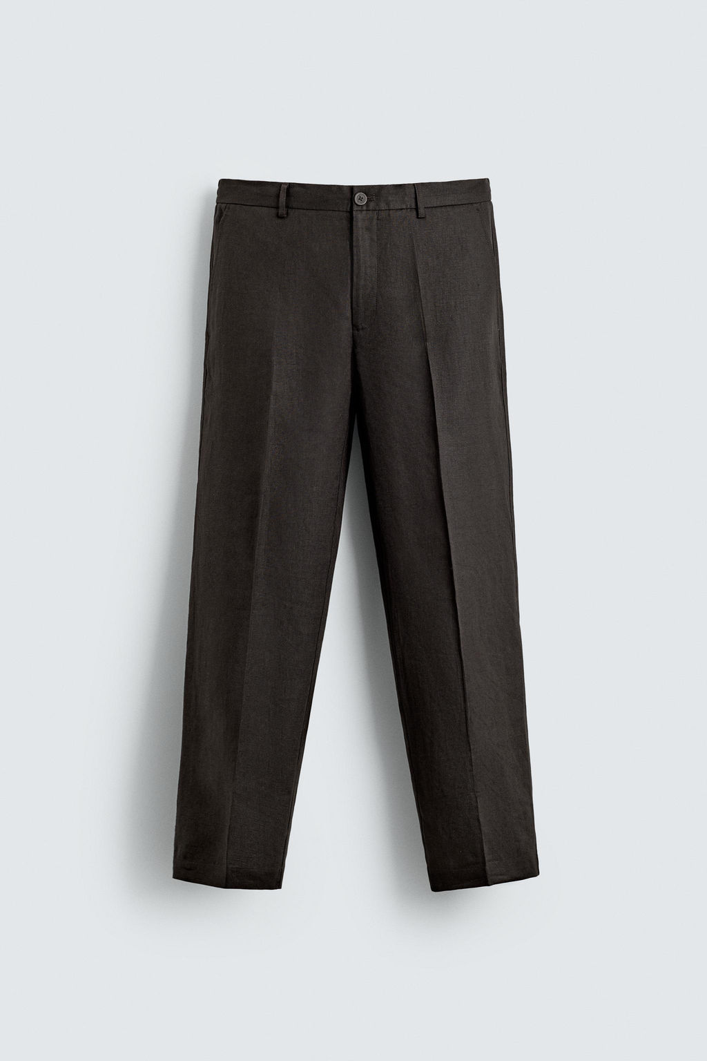PANTAL?N REGULAR FIT 100% LINO / Marr?n - Zara фото 6