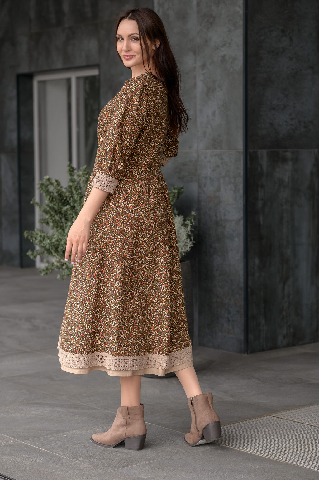 платье хлопок фланель - Новый лен фото 3