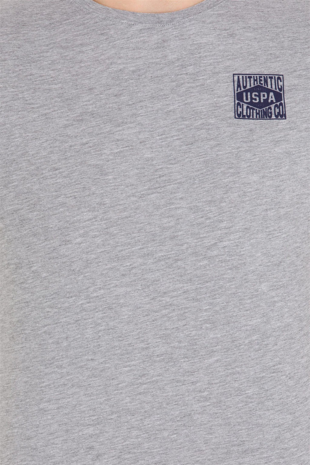 U. S. Polo Assn Мужская серая меланжевая футболка с круглым вырезом - U.s. polo assn фото 12