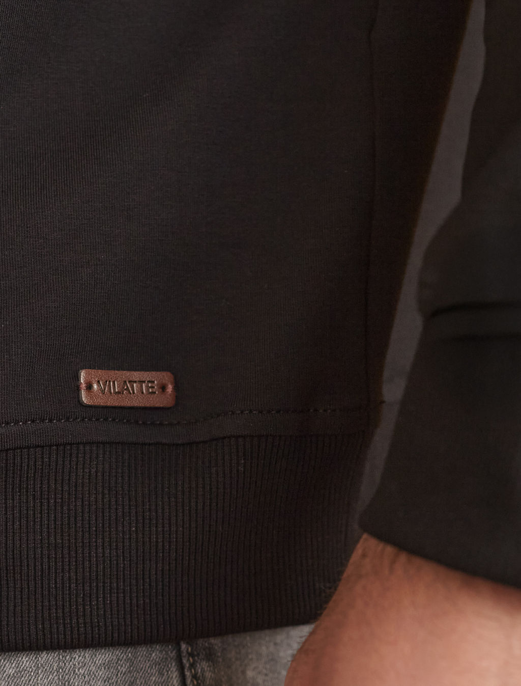Джемпер Vilatte U49.067 хлопок с полиуретаном чёрный  фото 2