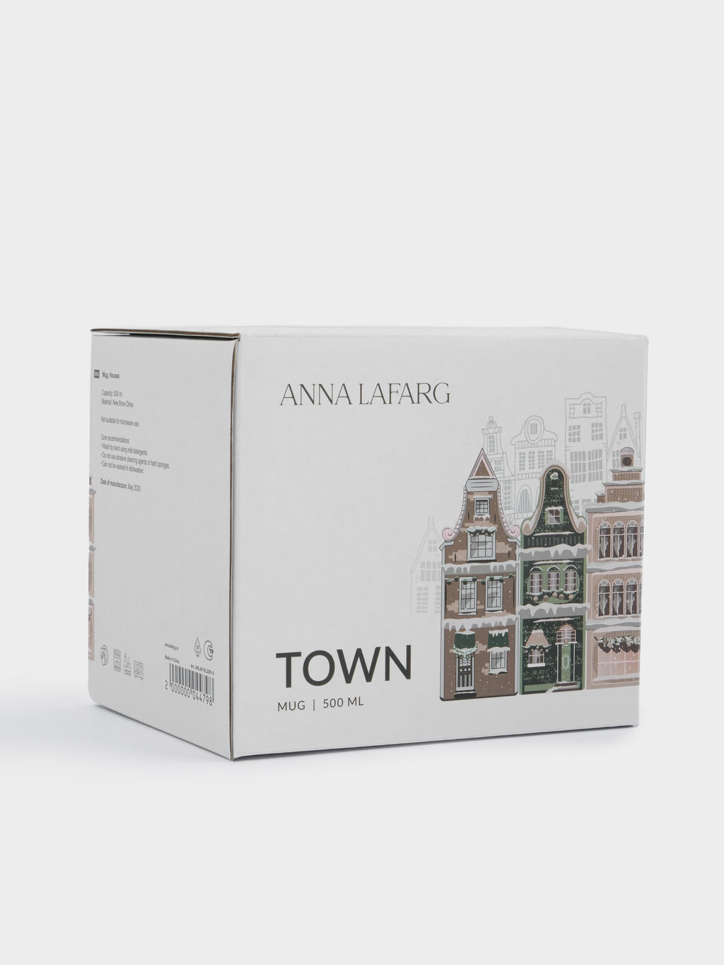 Кружка, 500 мл, фарфор N, бело-золотистая, Дома, Town - Anna lafarg фото 6